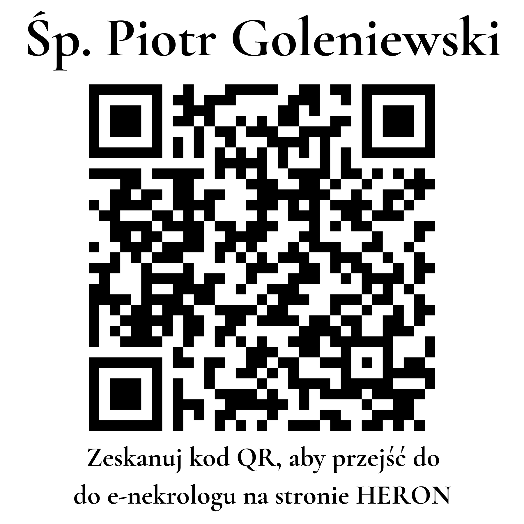 Kod QR do nekrologu Piotr Goleniewski