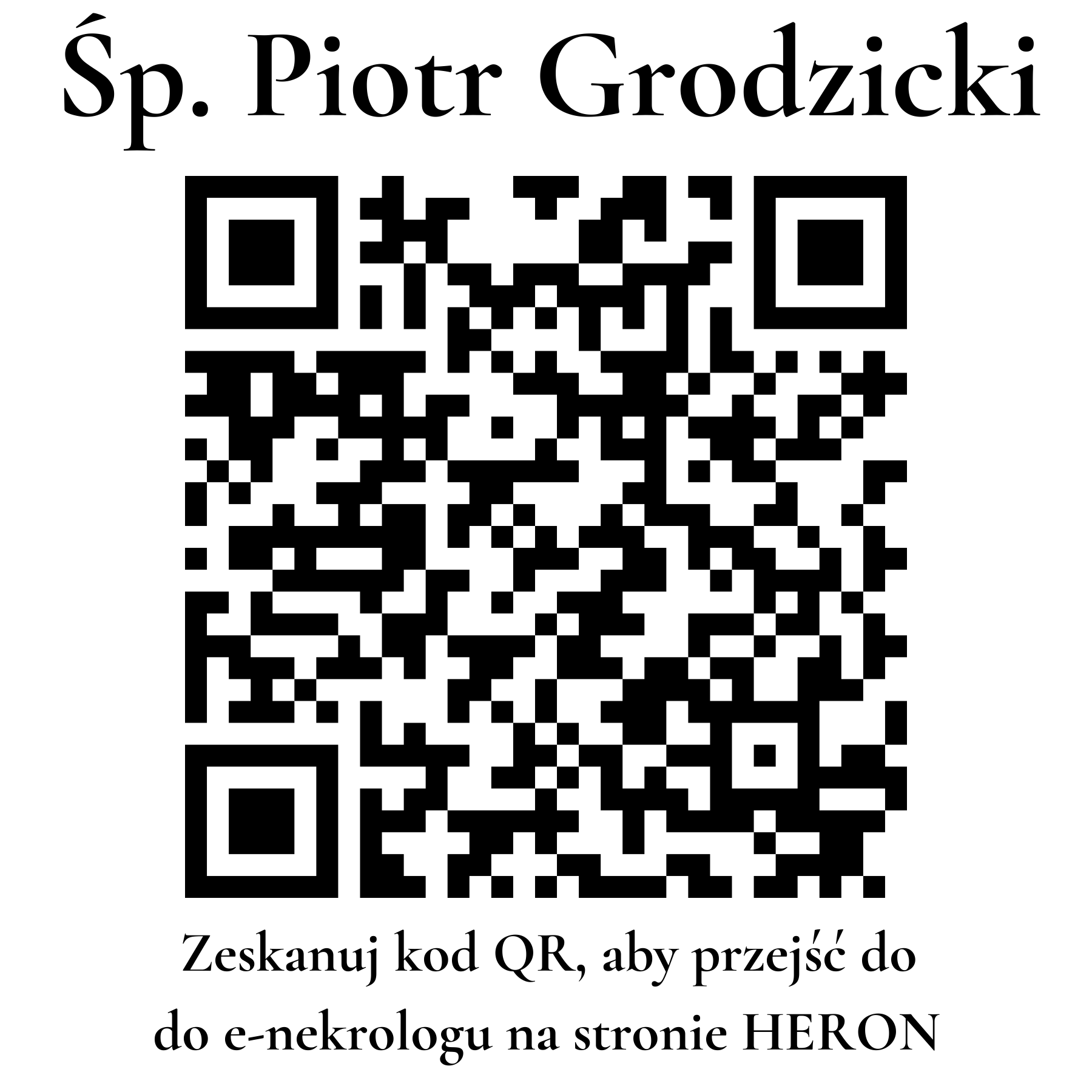 Kod QR do nekrologu Piotr Grodzicki
