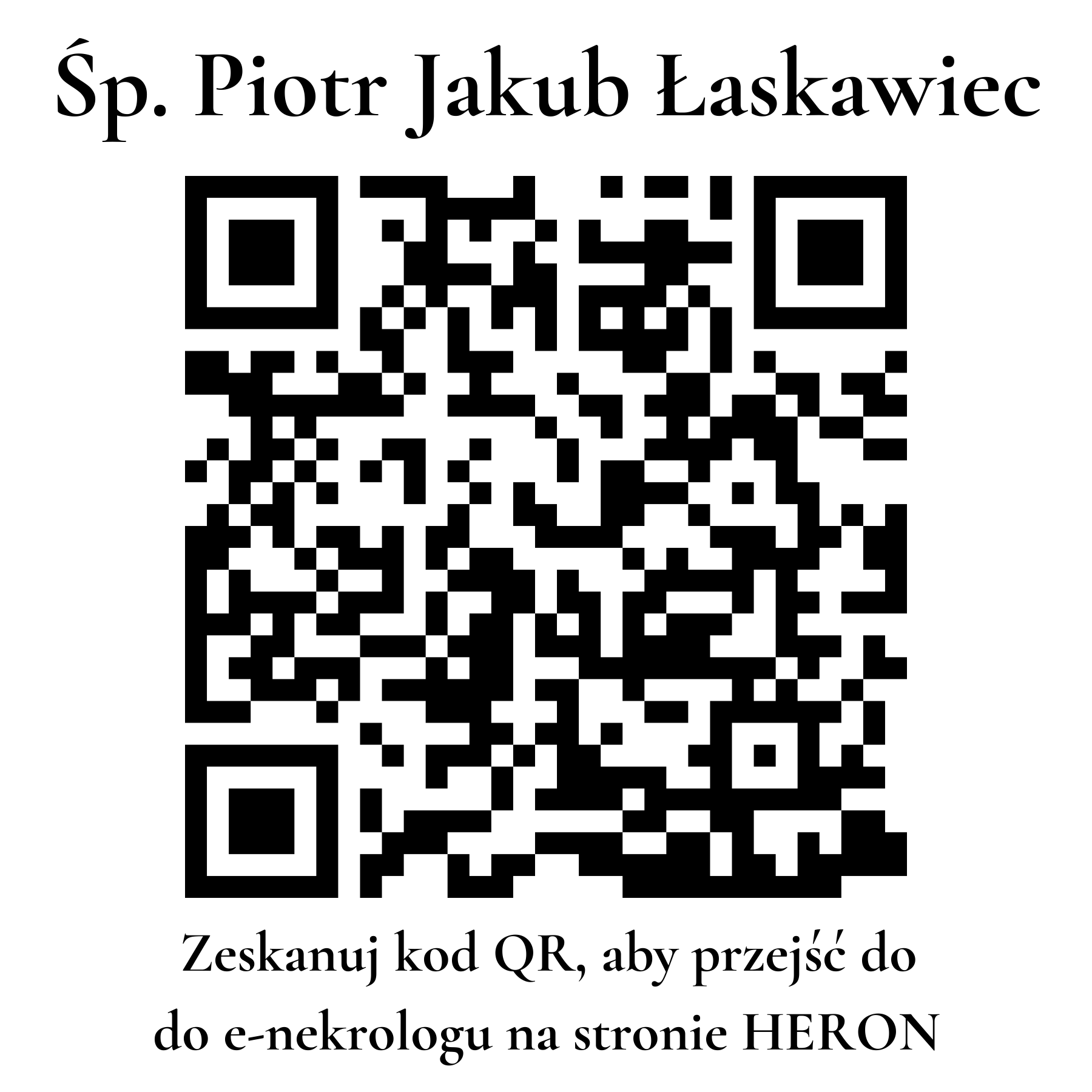 Kod QR do nekrologu Piotr Jakub Łaskawiec