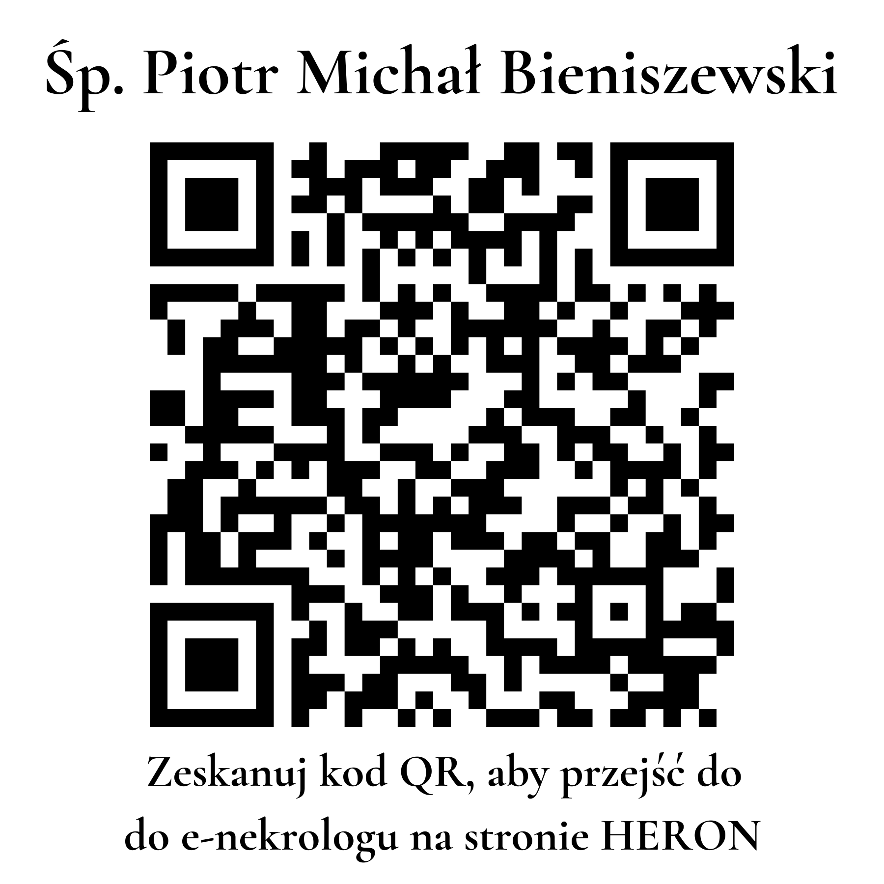 Kod QR do nekrologu Piotr Michał Bieniszewski