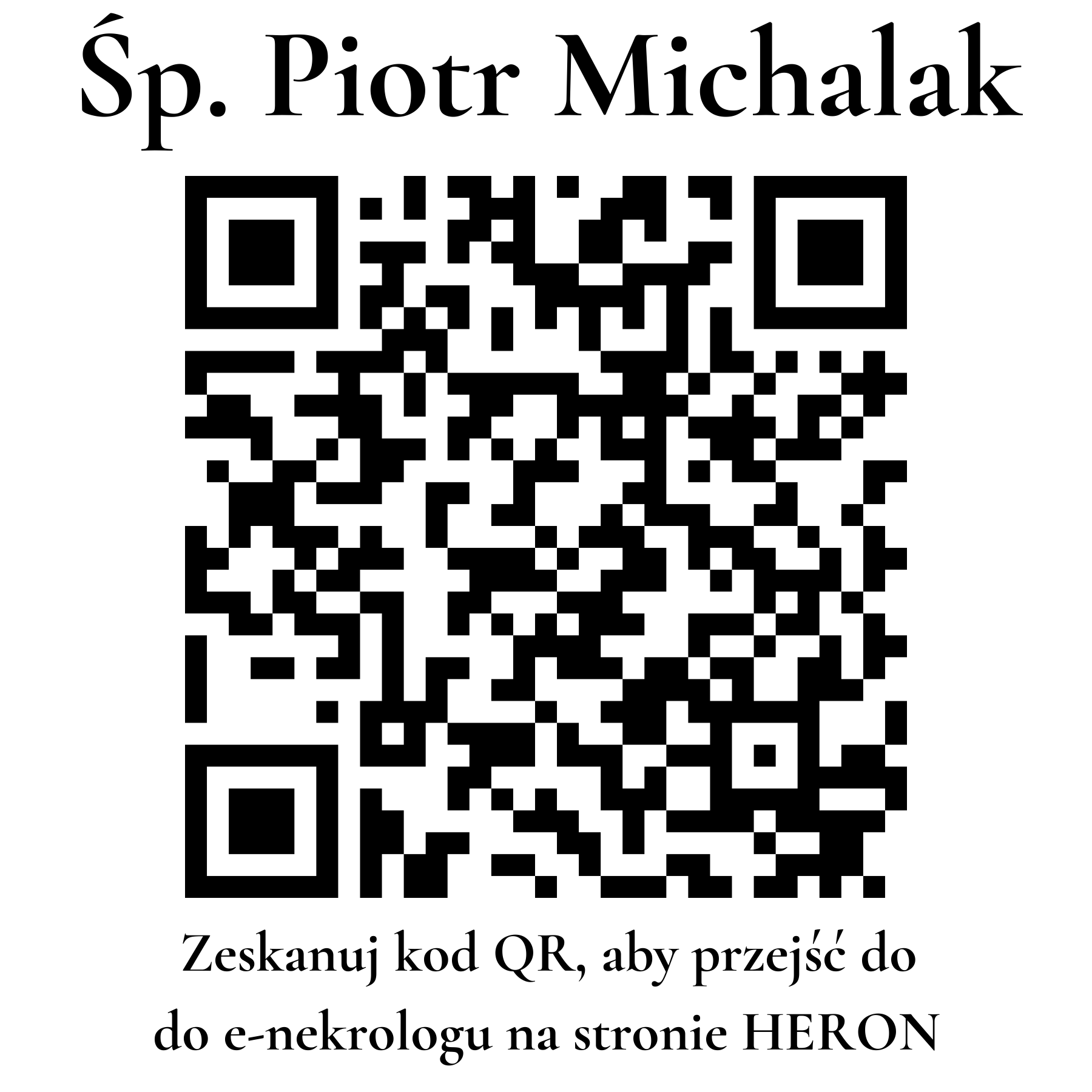 Kod QR do nekrologu Piotr Michalak