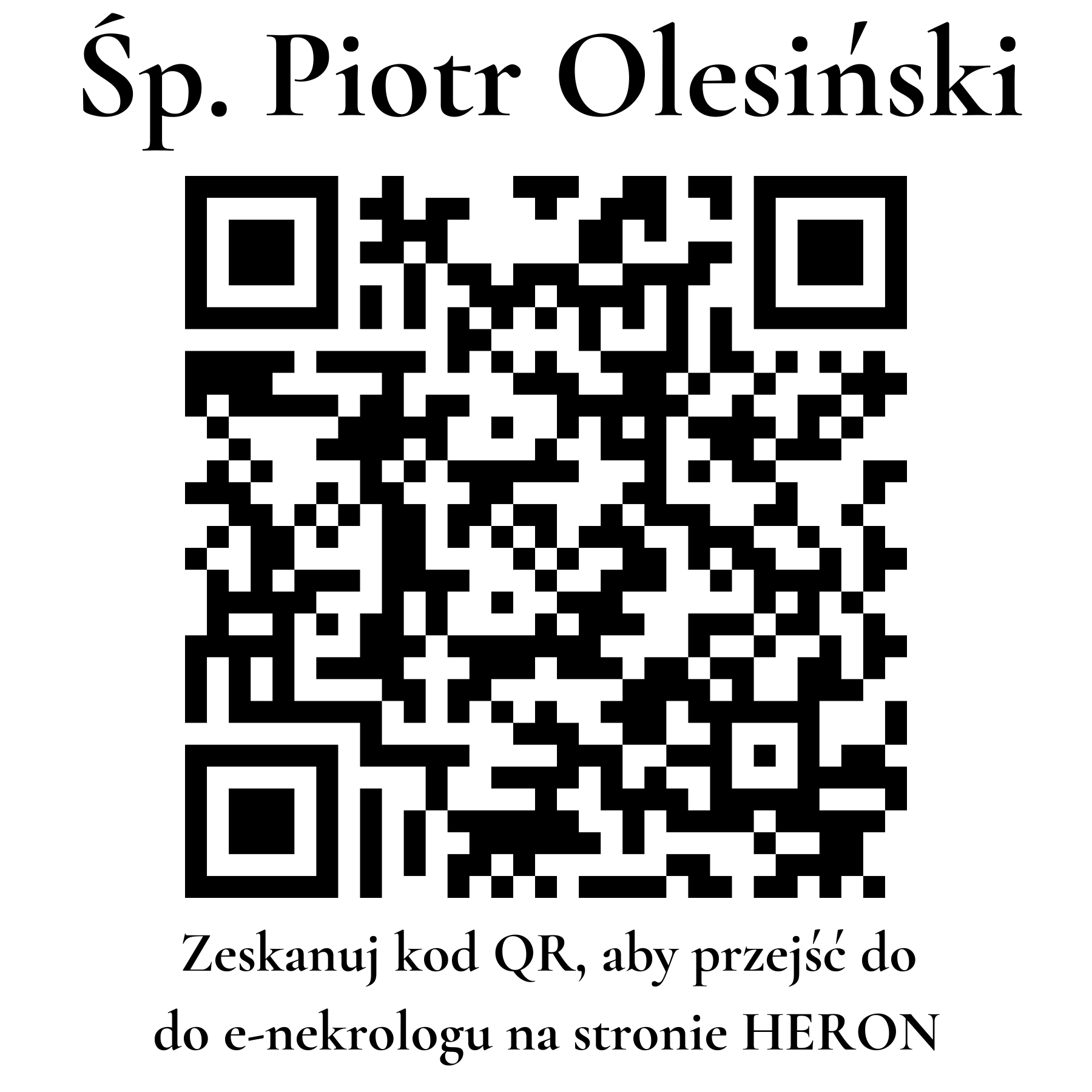 Kod QR do nekrologu Piotr Olesiński