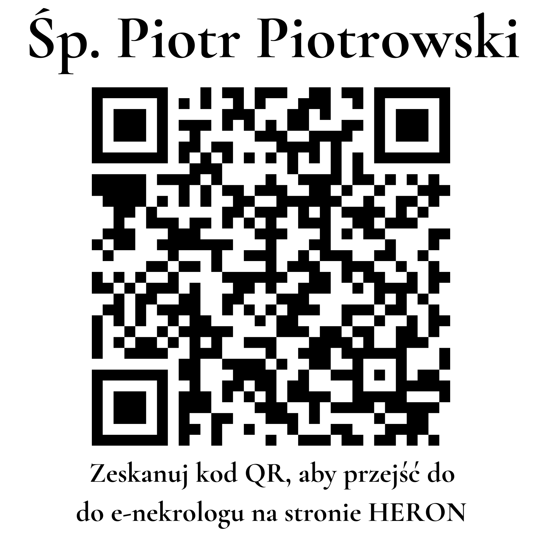Kod QR do nekrologu Piotr Piotrowski