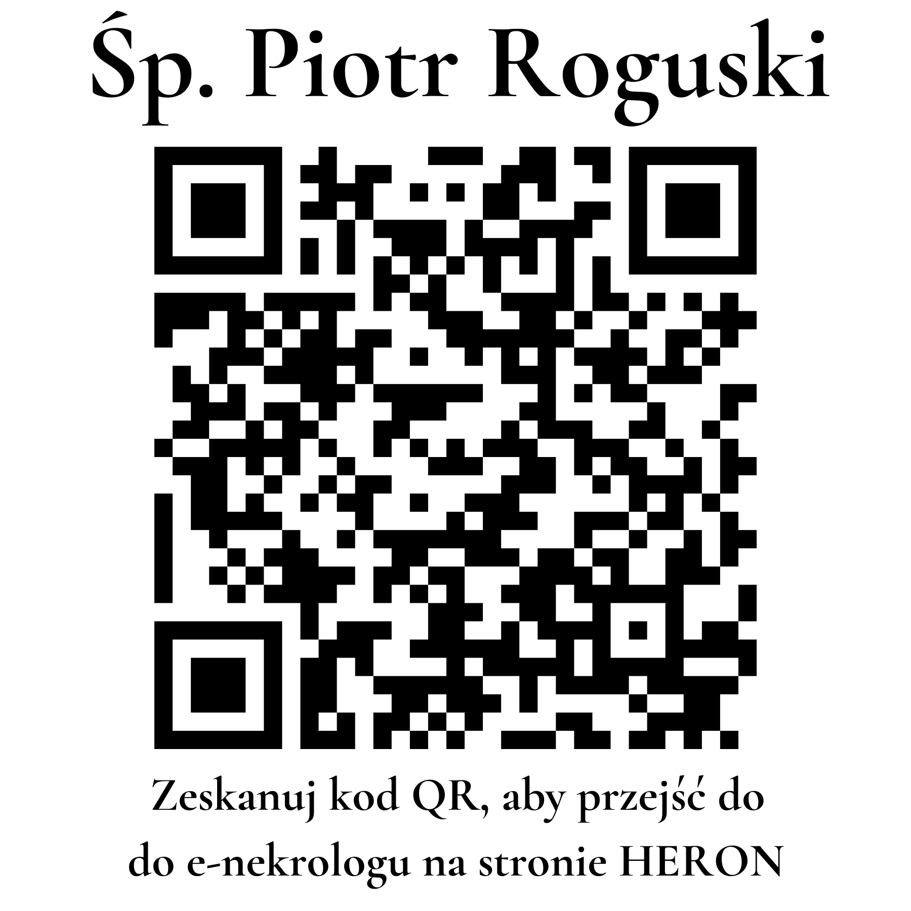 Kod QR do nekrologu Piotr Roguski Kod QR do nekrologu Piotr Roguski