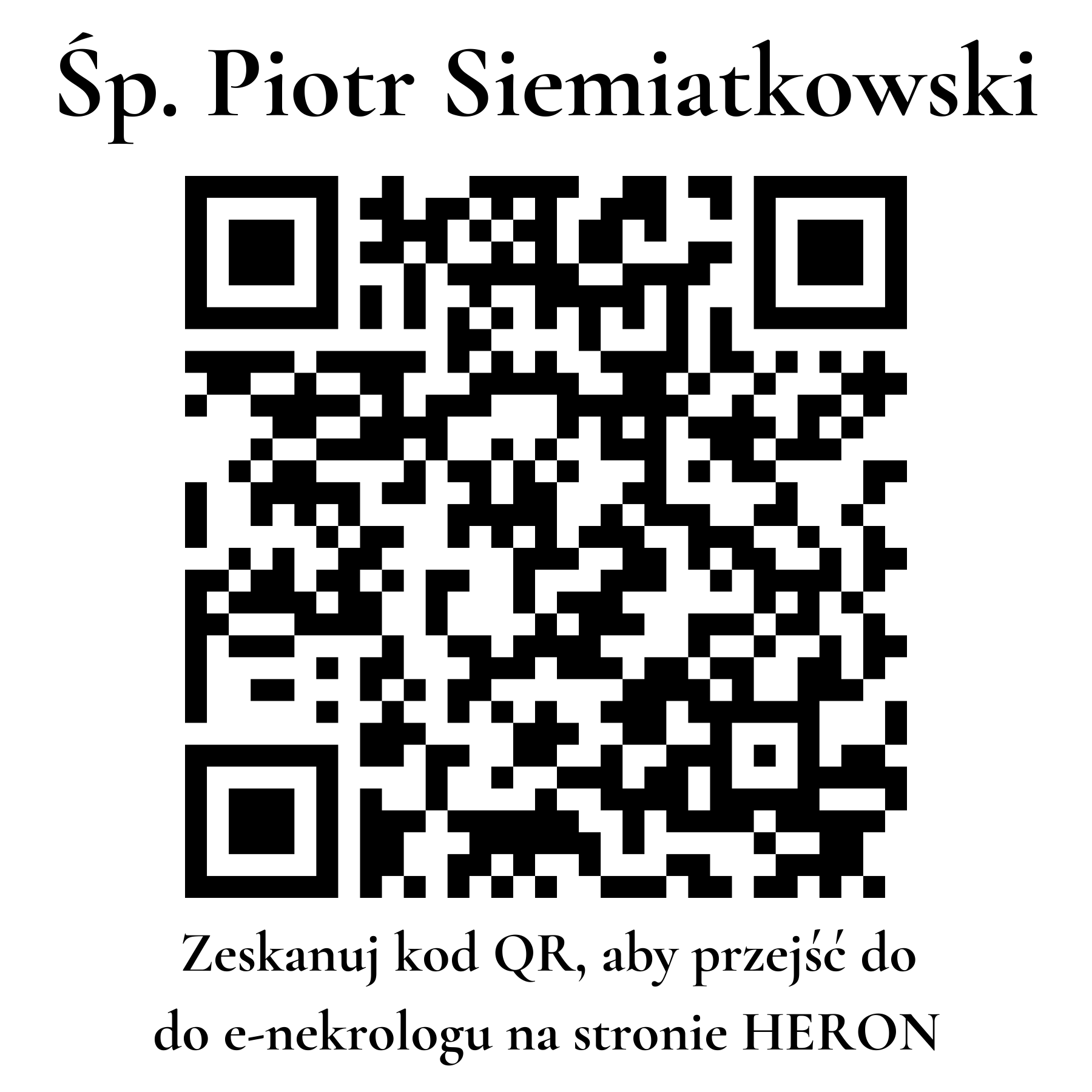Kod QR do nekrologu Piotr Siemiatkowski