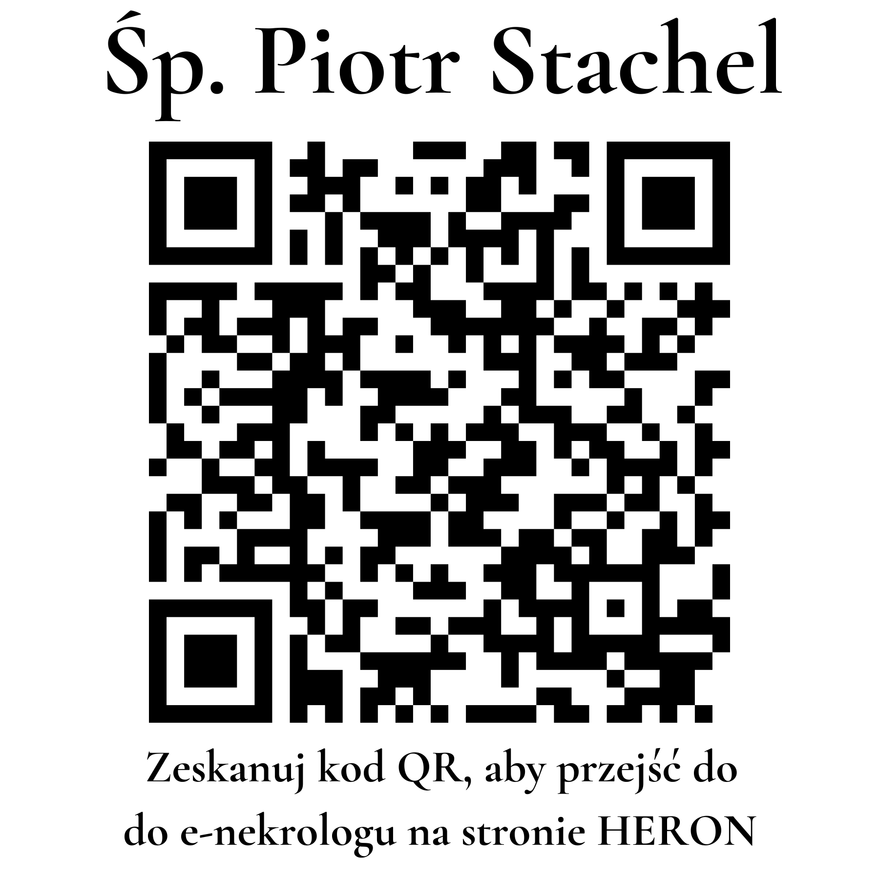 Kod QR do nekrologu Piotr Stachel