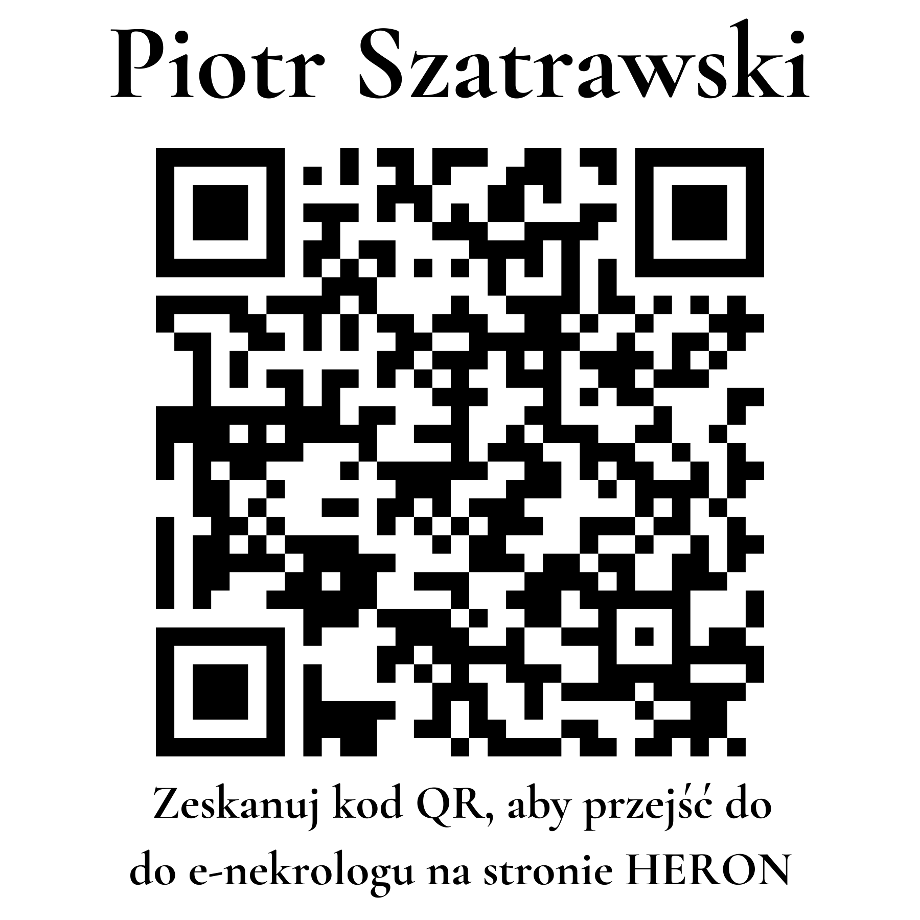 Kod QR do nekrologu Piotr Szatrawski