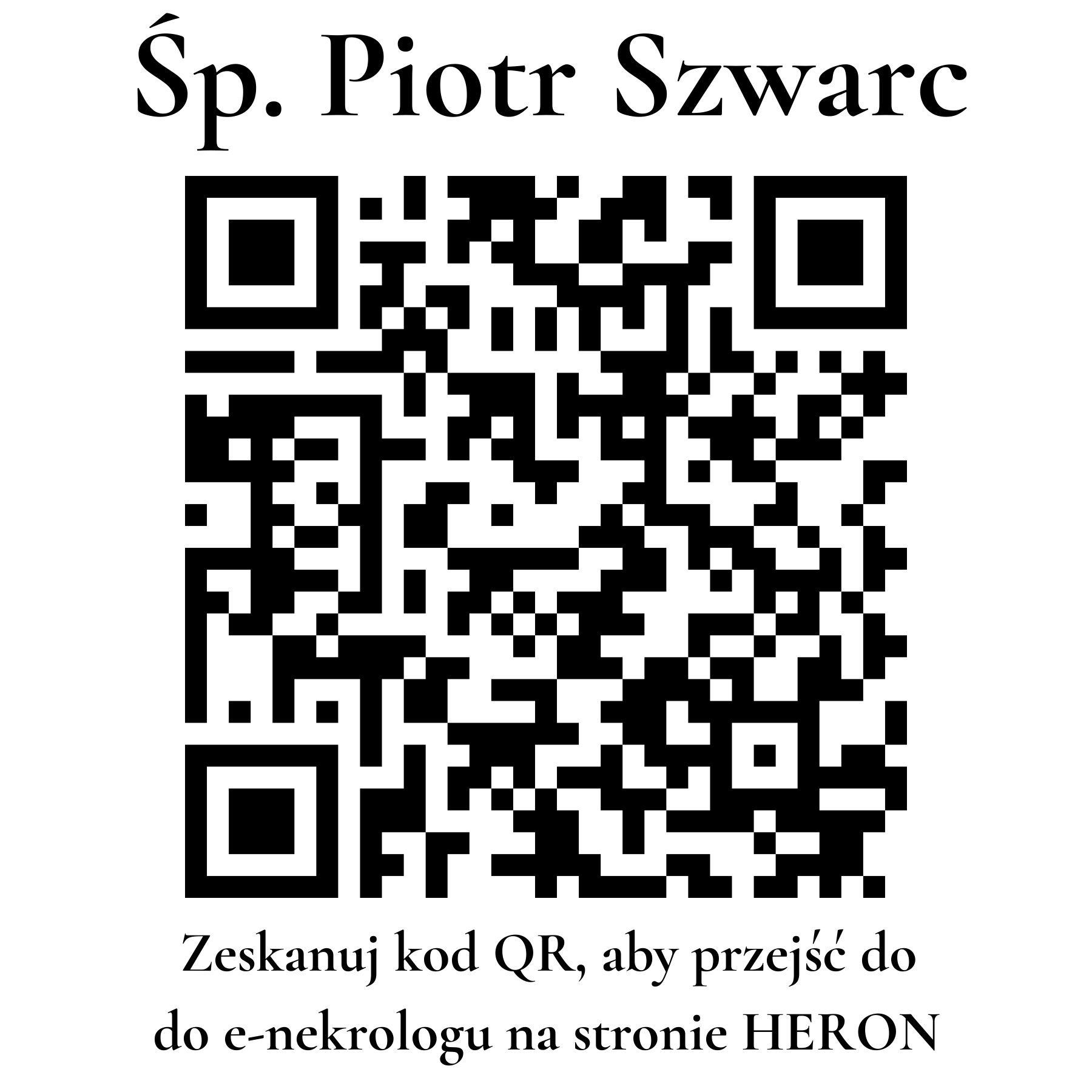 Kod QR do nekrologu Piotr Szwarc