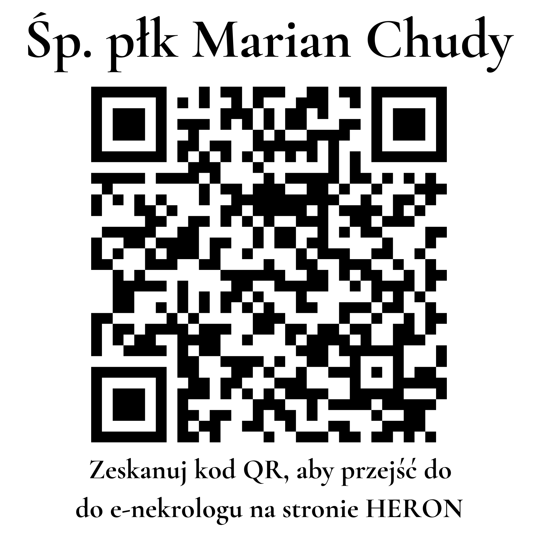 Kod QR do nekrologu płk Marian Chudy