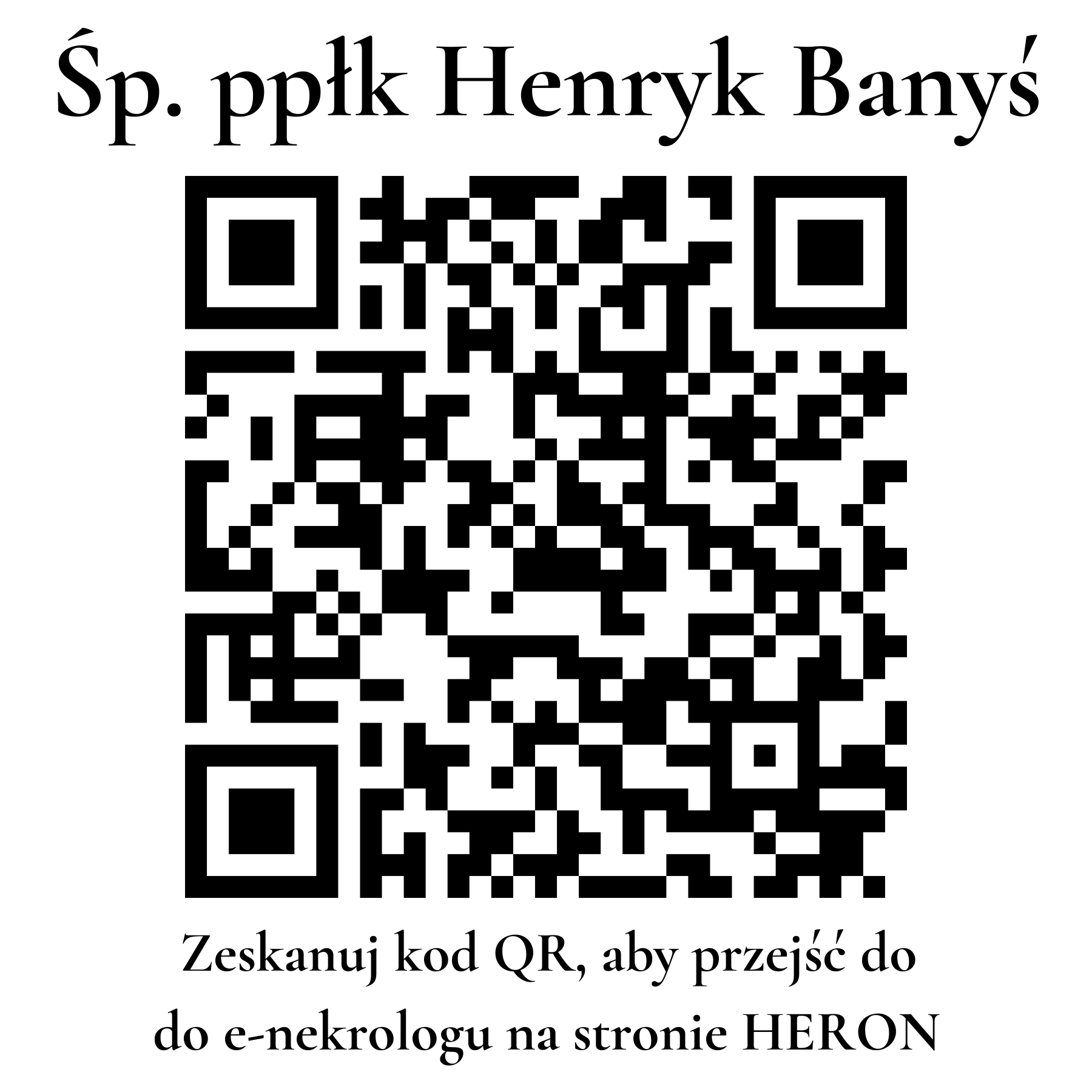 Kod QR do nekrologu ppłk Henryk Banyś