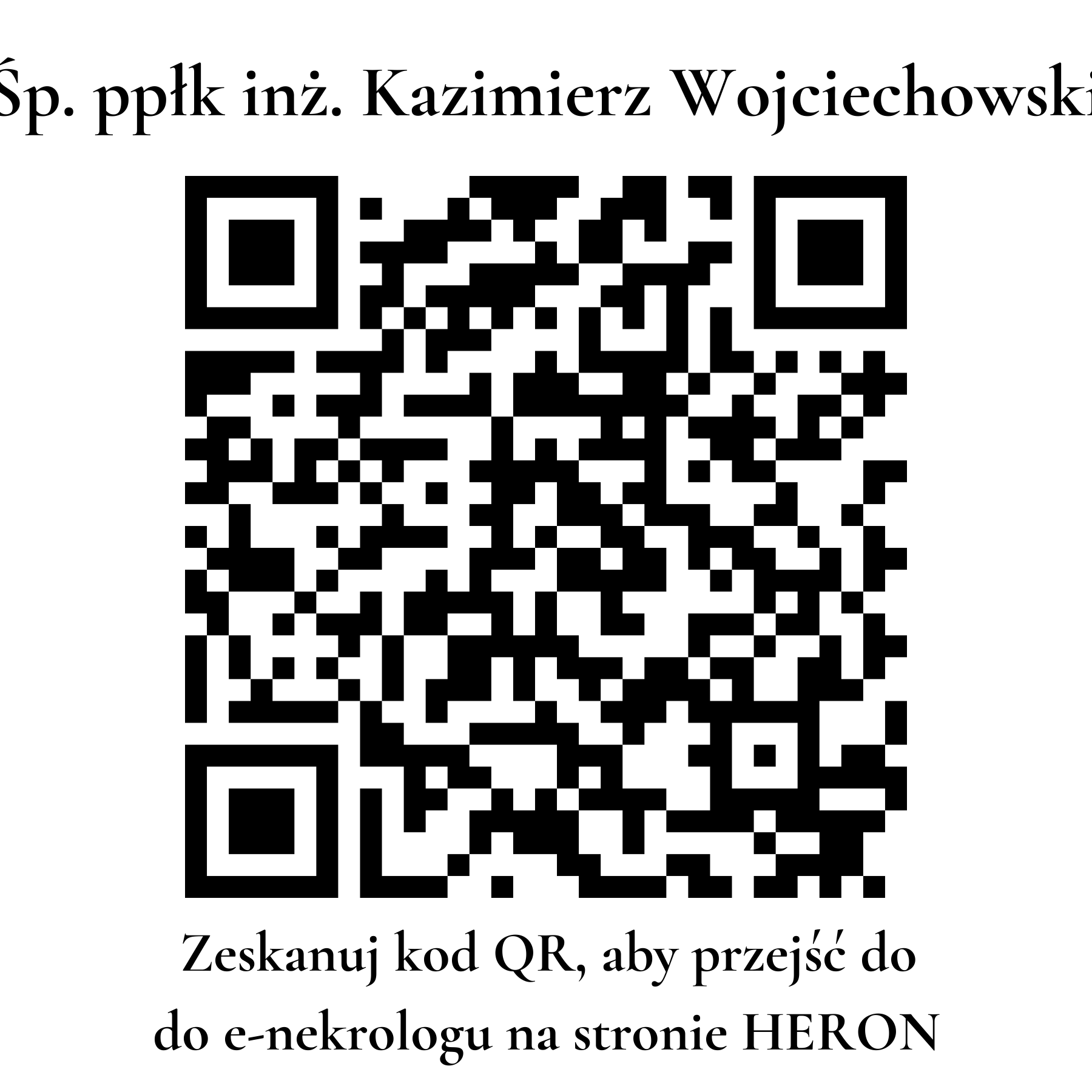 Kod QR do nekrologu ppłk inż. Kazimierz Wojciechowski