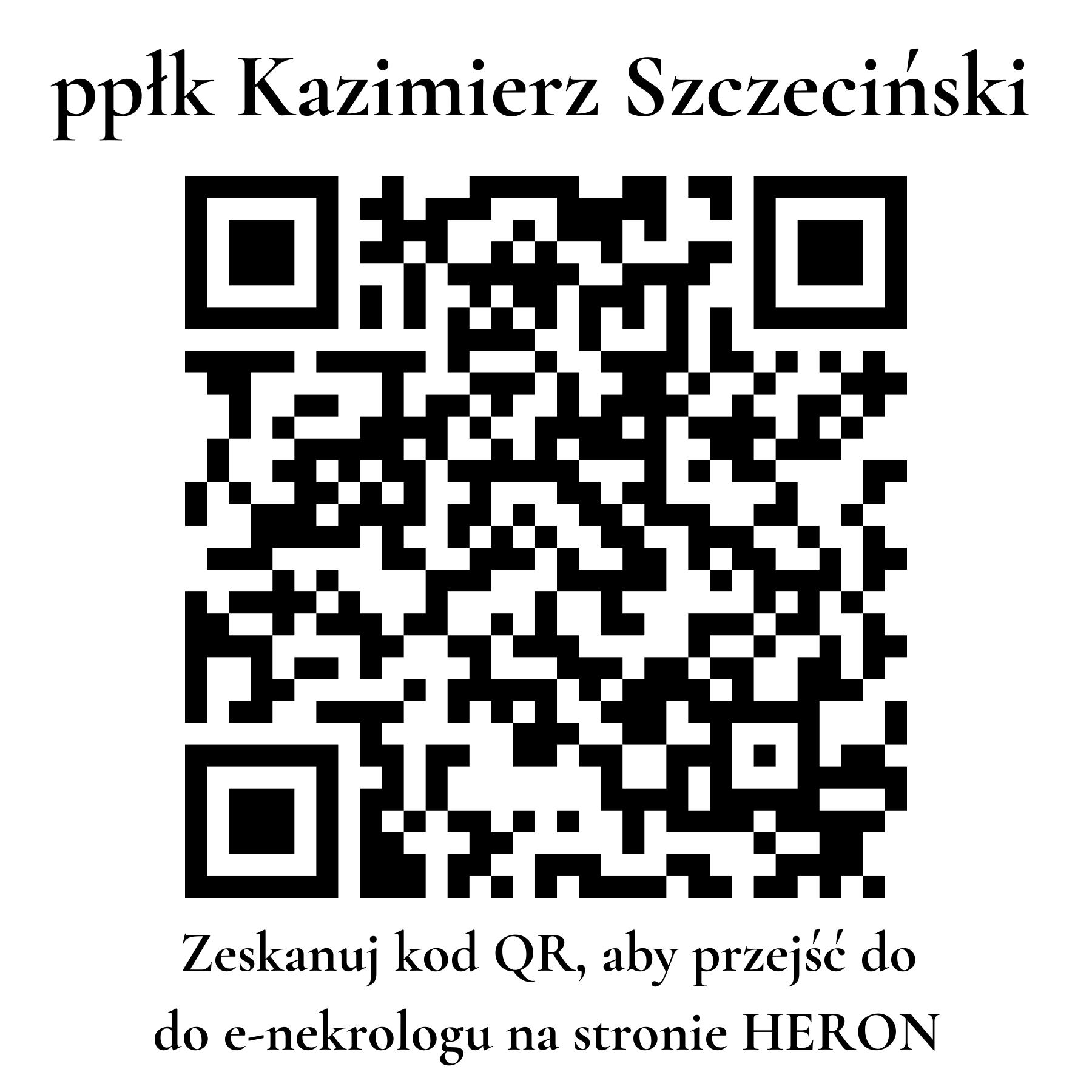Kod QR do nekrologu ppłk Kazimierz Szczeciński