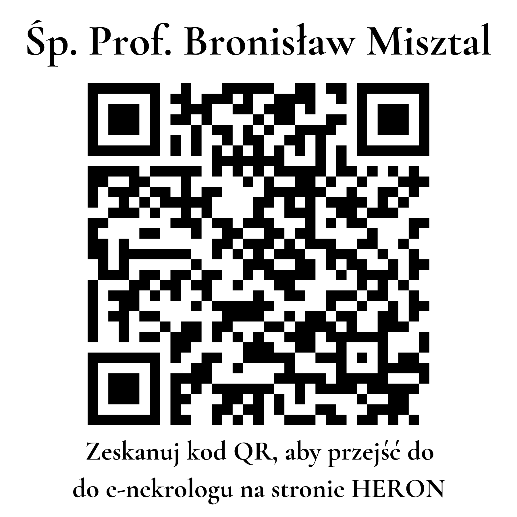 Kod QR do nekrologu Prof. Bronisław Misztal