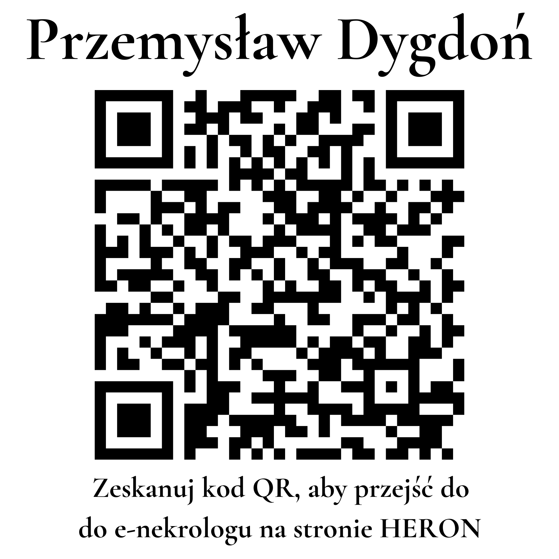 Kod QR do nekrologu Przemysław Dygdoń