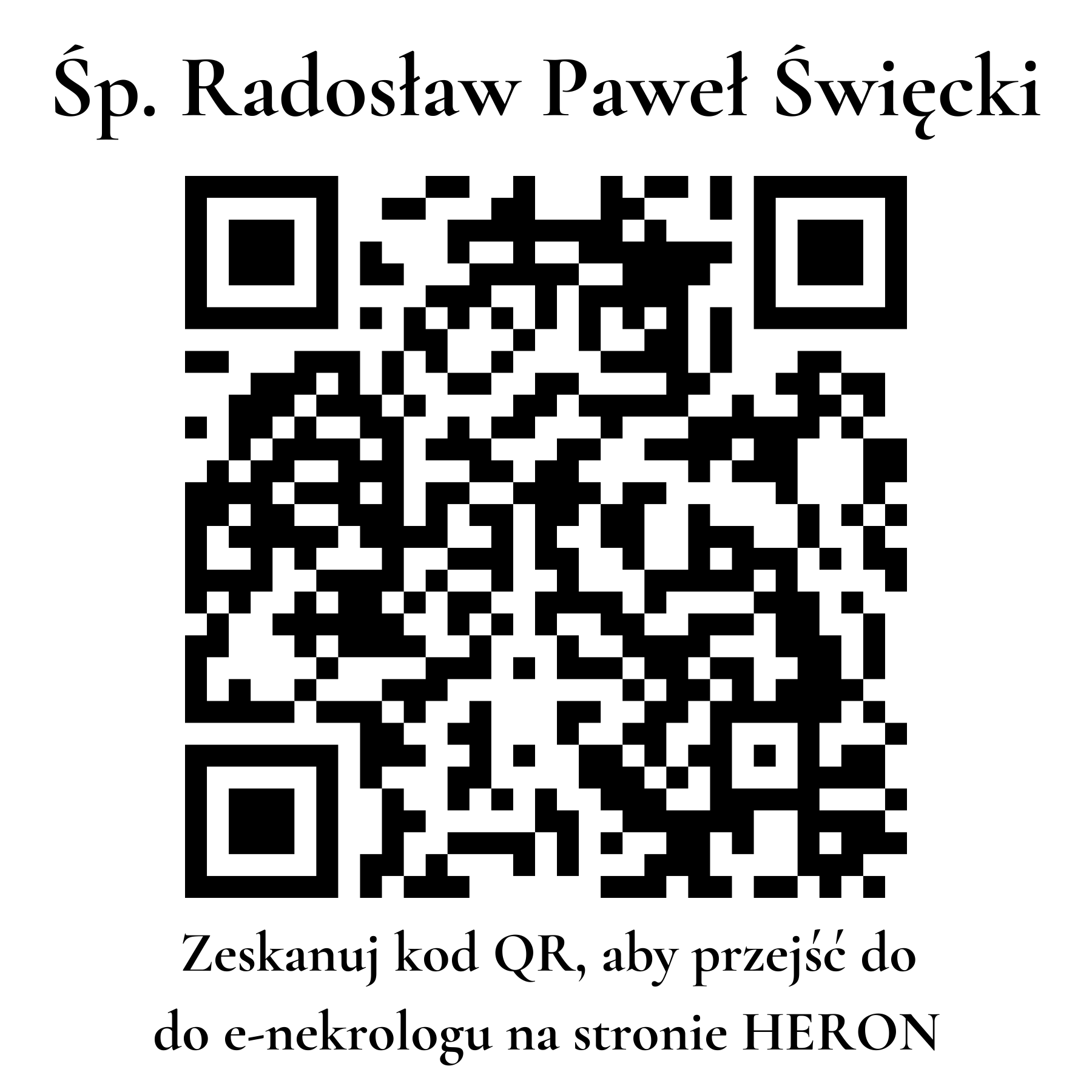 Kod QR do nekrologu Radosław Paweł Święcki