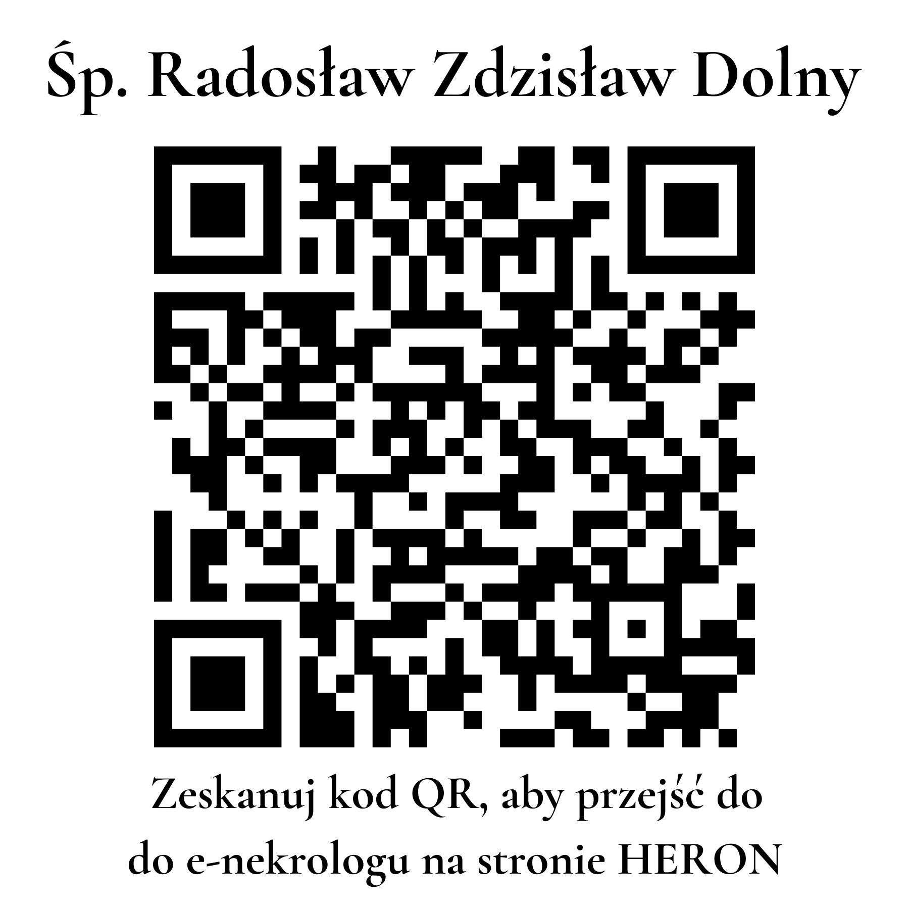 Kod QR do nekrologu Radosław Zdzisław Dolny
