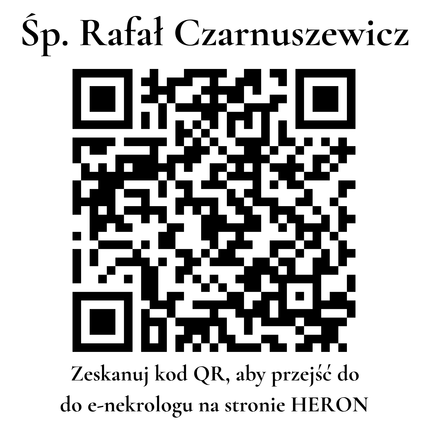 Kod QR do nekrologu Rafał Czarnuszewicz