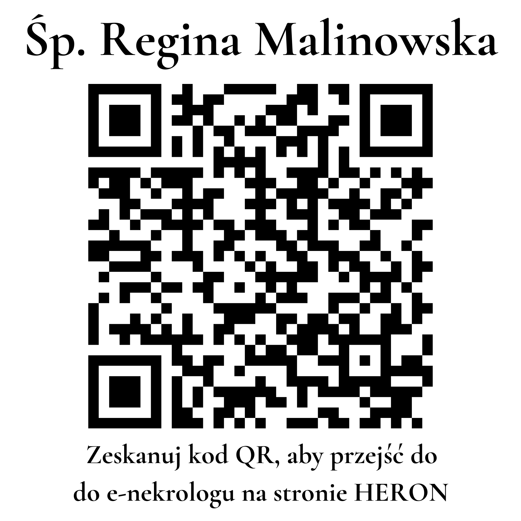 Kod QR do nekrologu Regina Malinowska