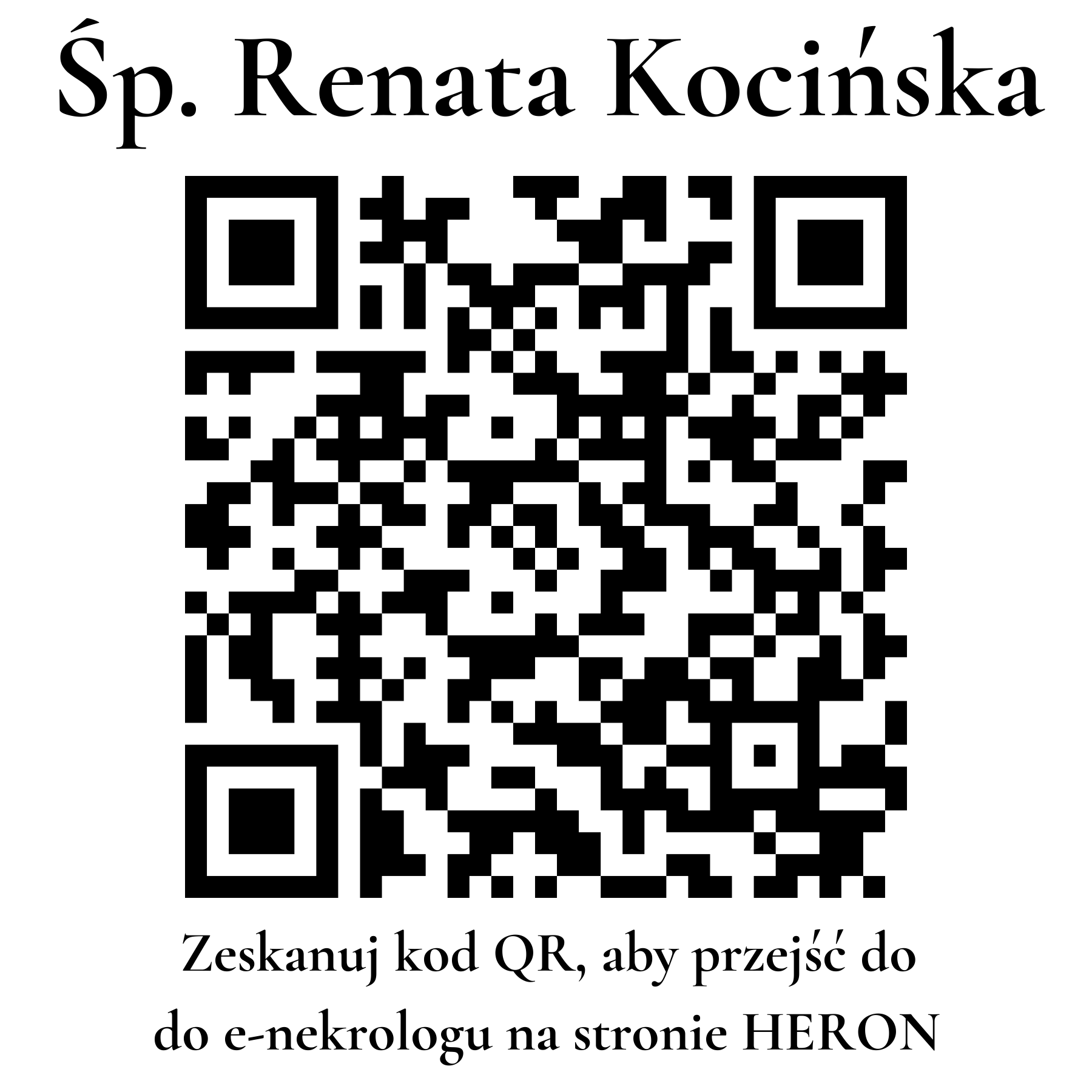 Kod QR do nekrologu Renata Kocińska