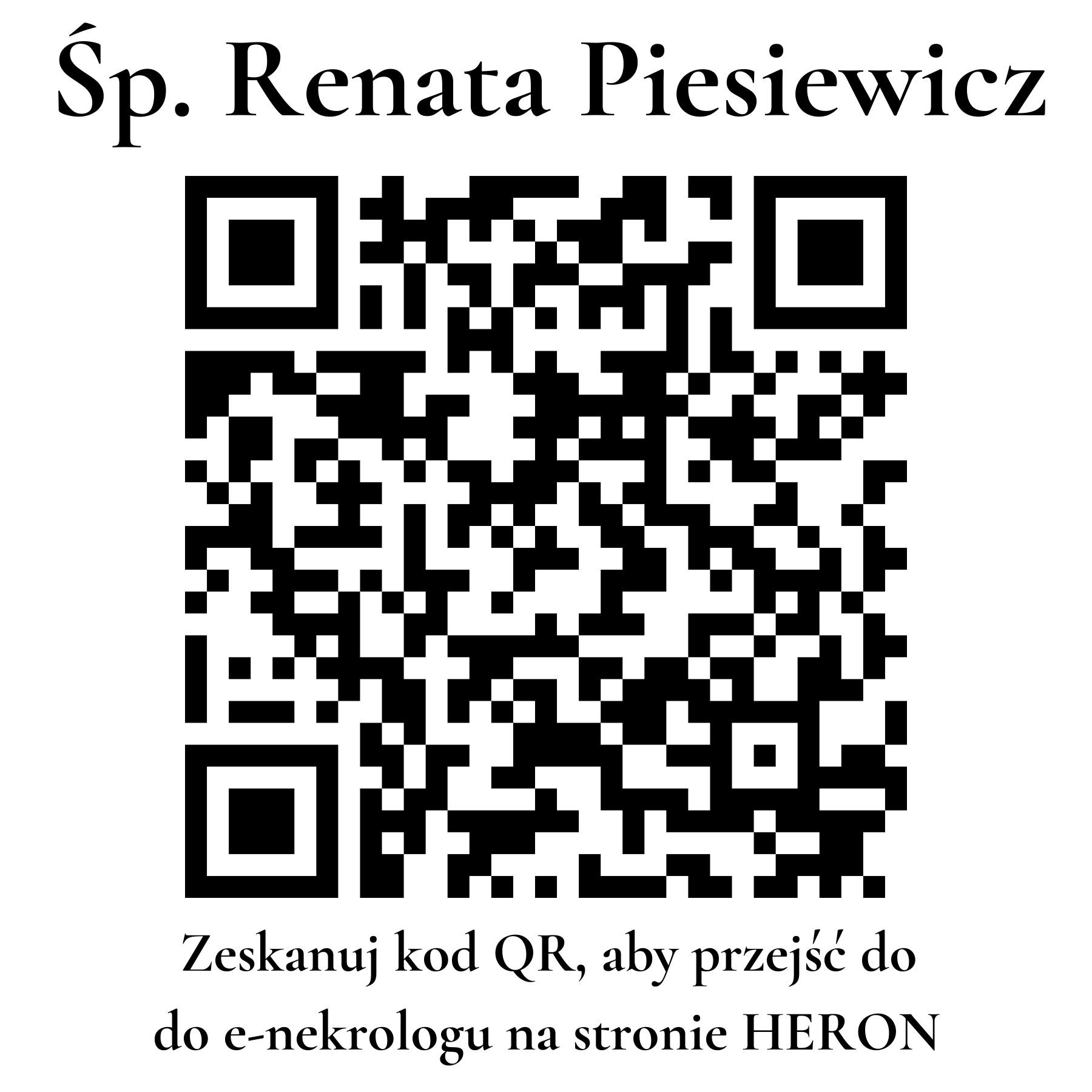 Kod QR do nekrologu Renata Piesiewicz