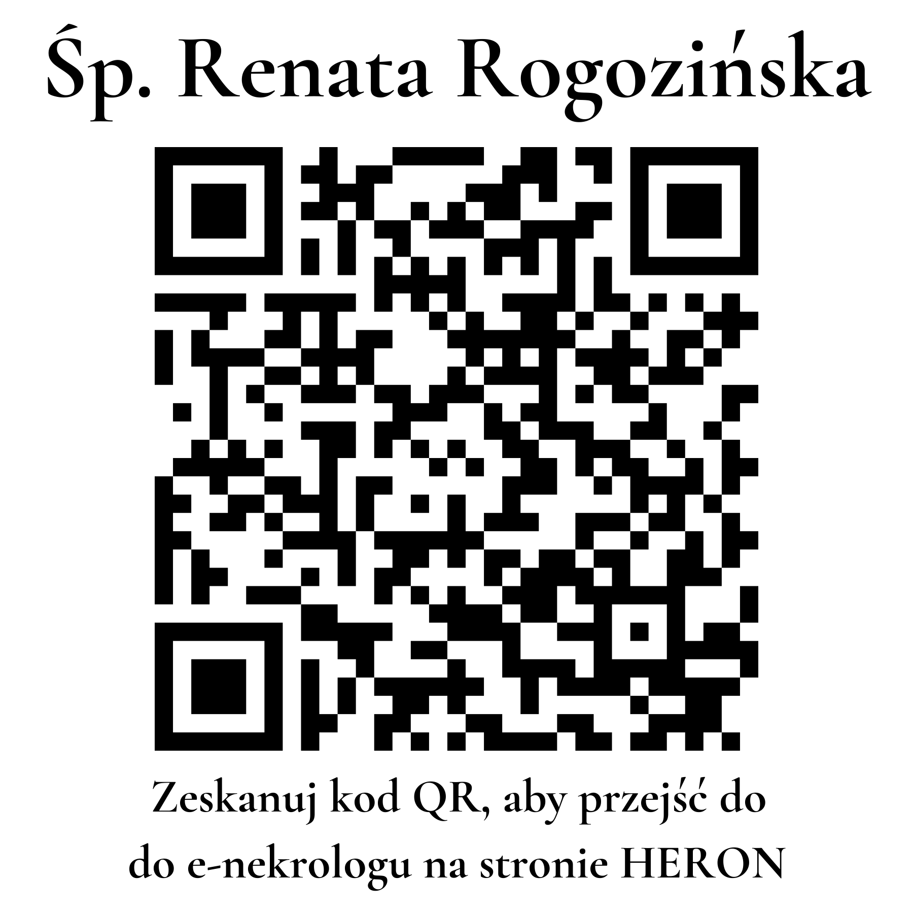 Kod QR do nekrologu Renata Rogozińska