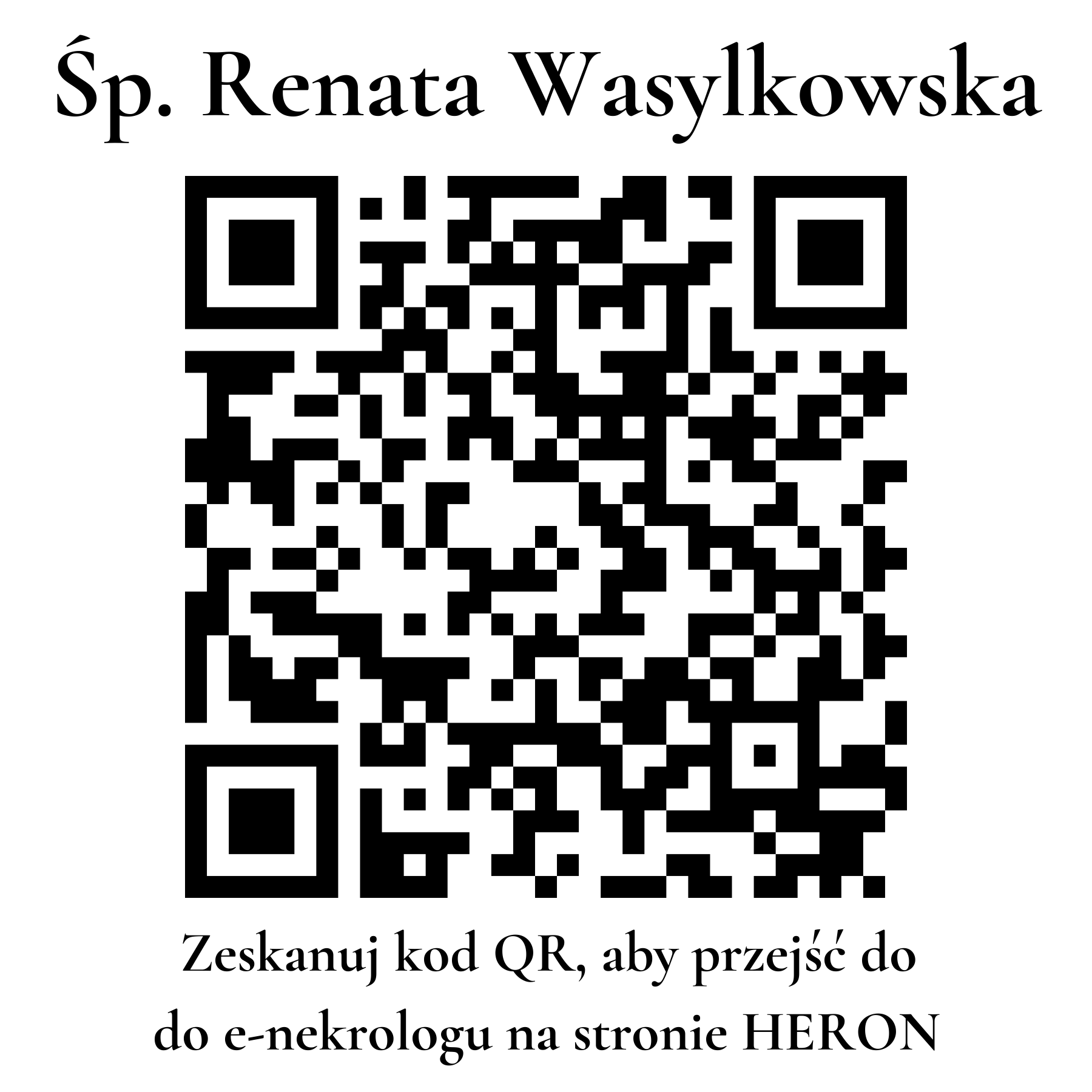 Kod QR do nekrologu Renata Wasylkowska
