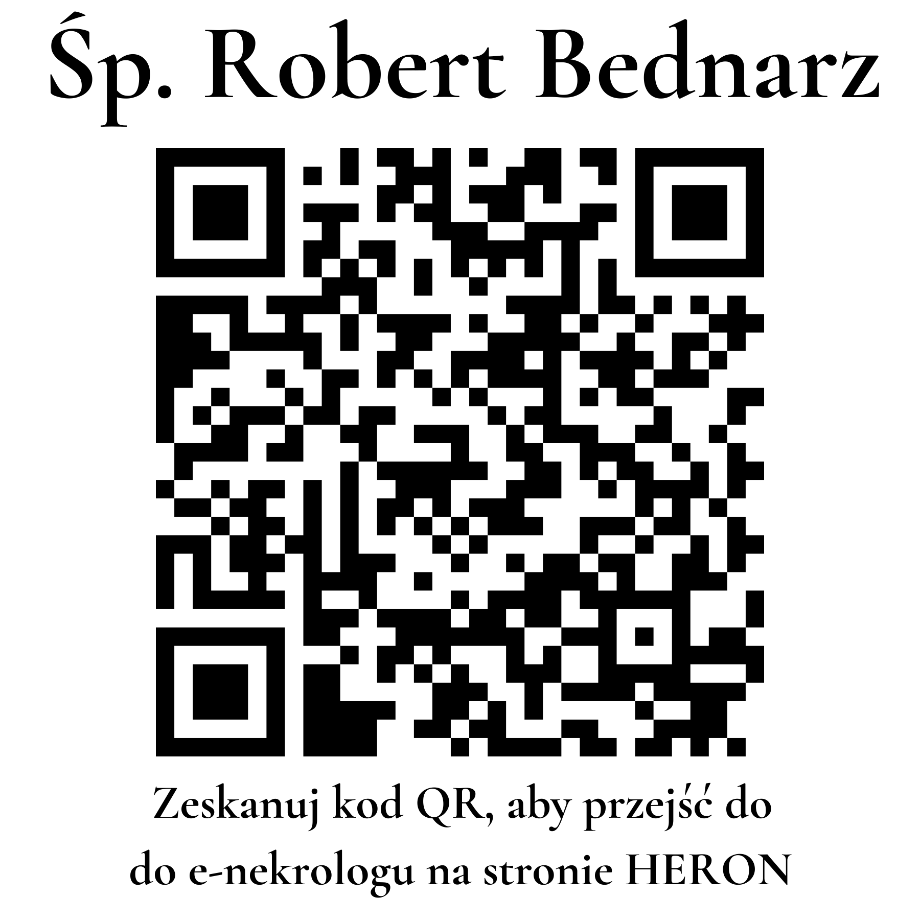 Kod QR do nekrologu Robert Bednarz