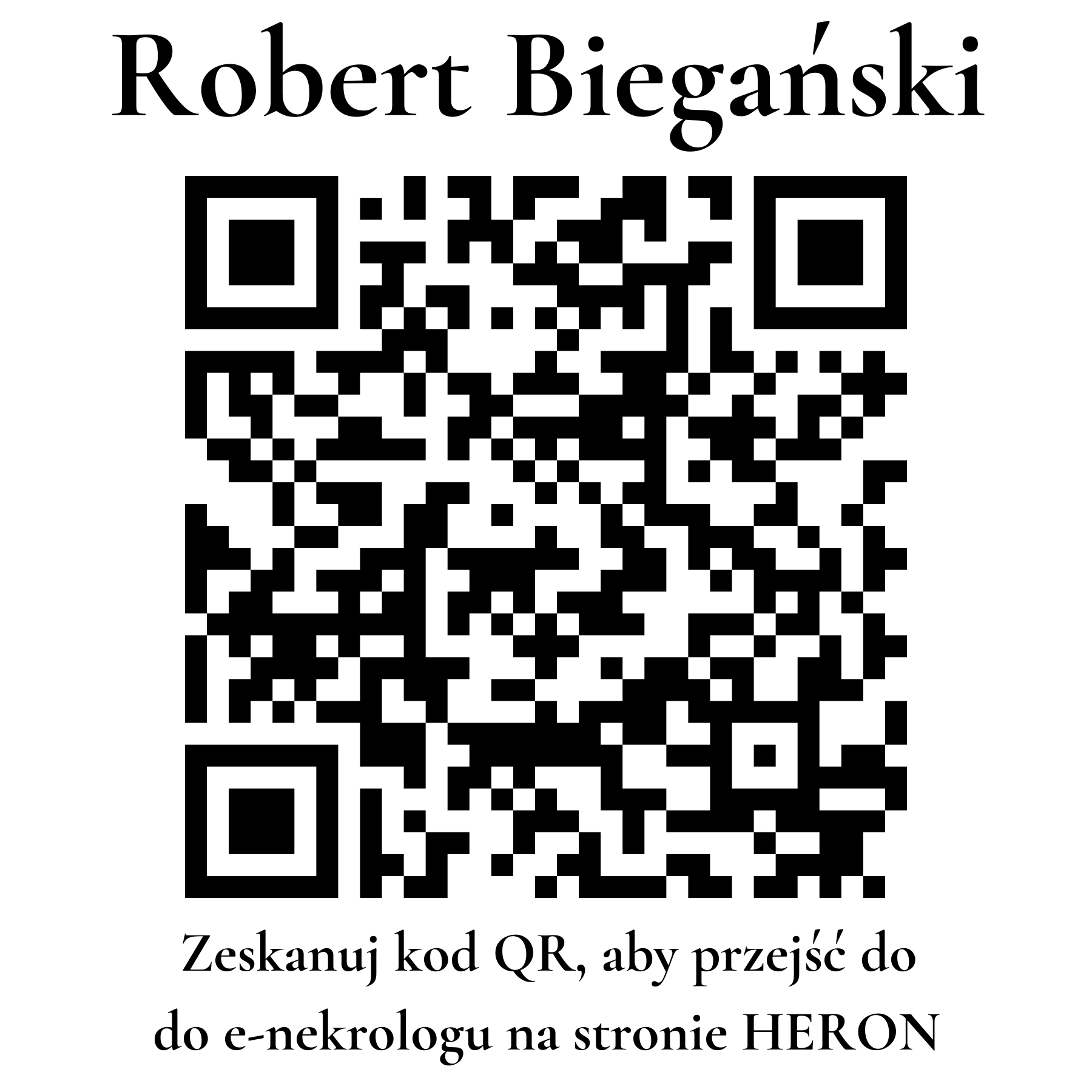 Kod QR do nekrologu Robert Biegański