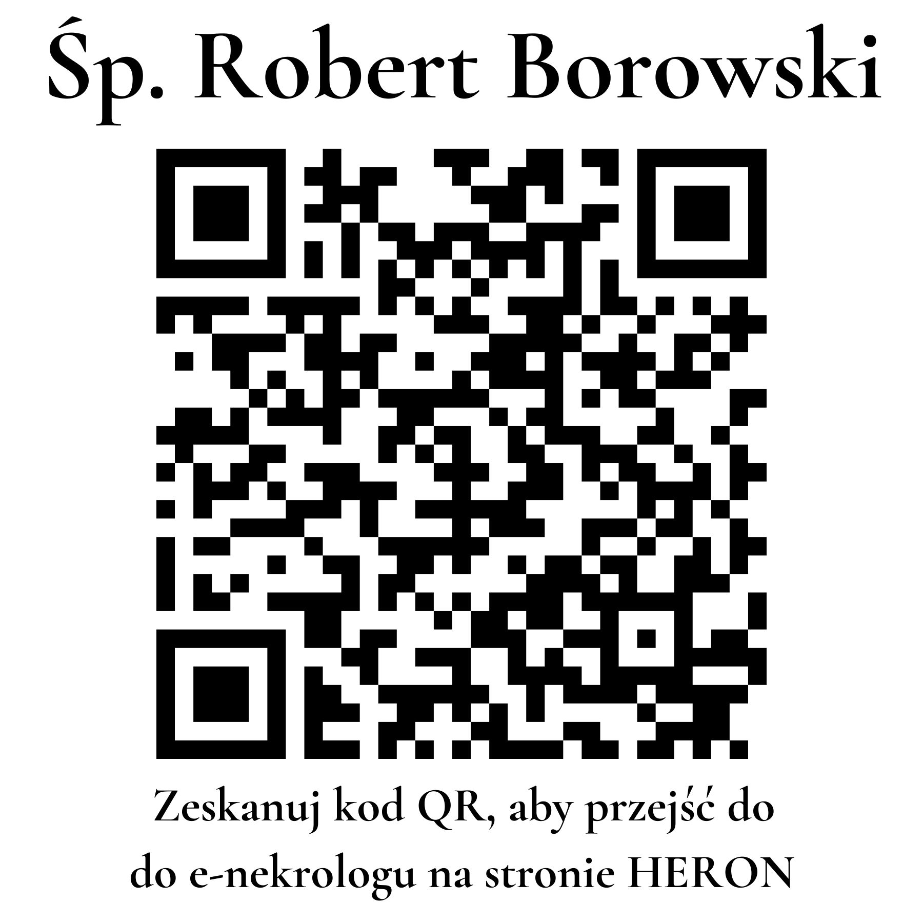 Kod QR do nekrologu Robert Borowski Kod QR do nekrologu Robert Borowski
