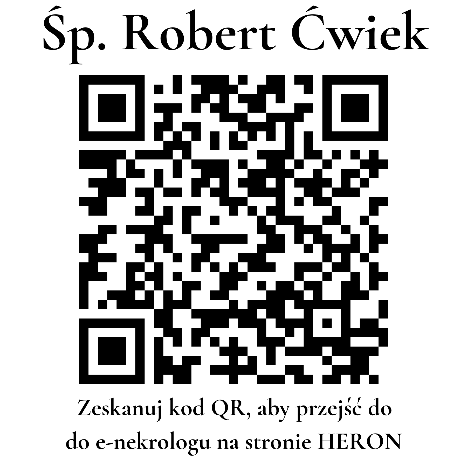 Kod QR do nekrologu Robert Ćwiek