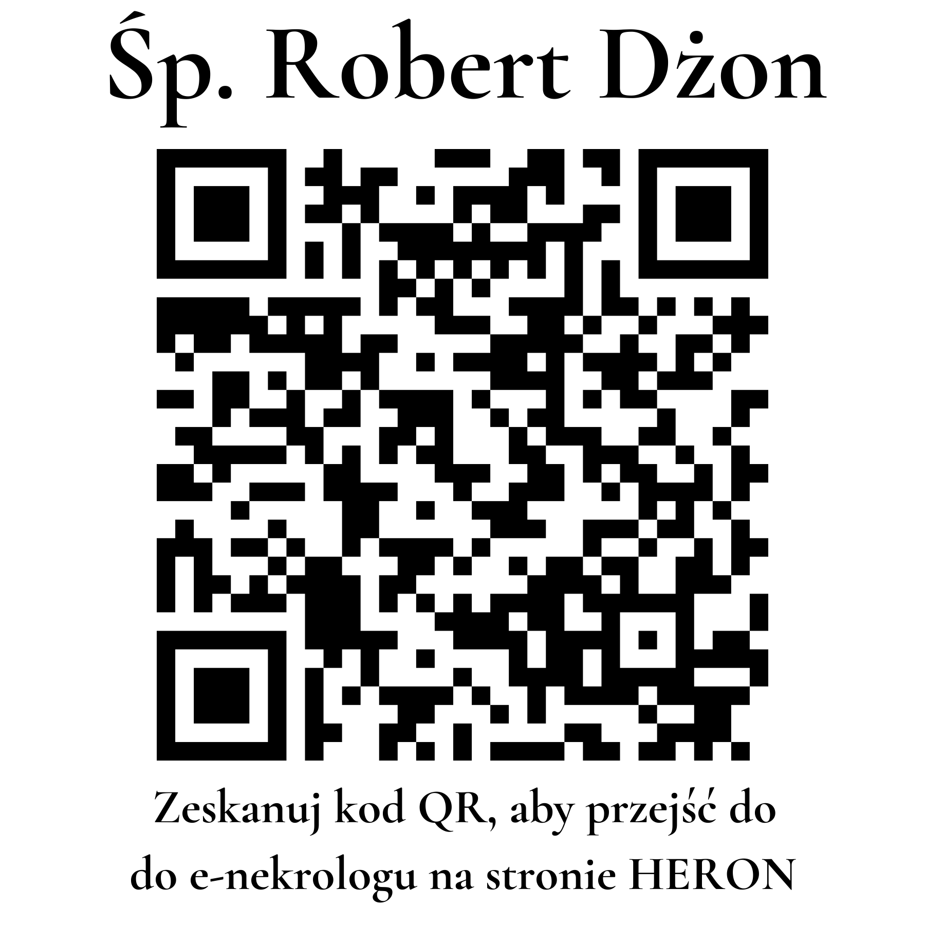 Kod QR do nekrologu Robert Dżon
