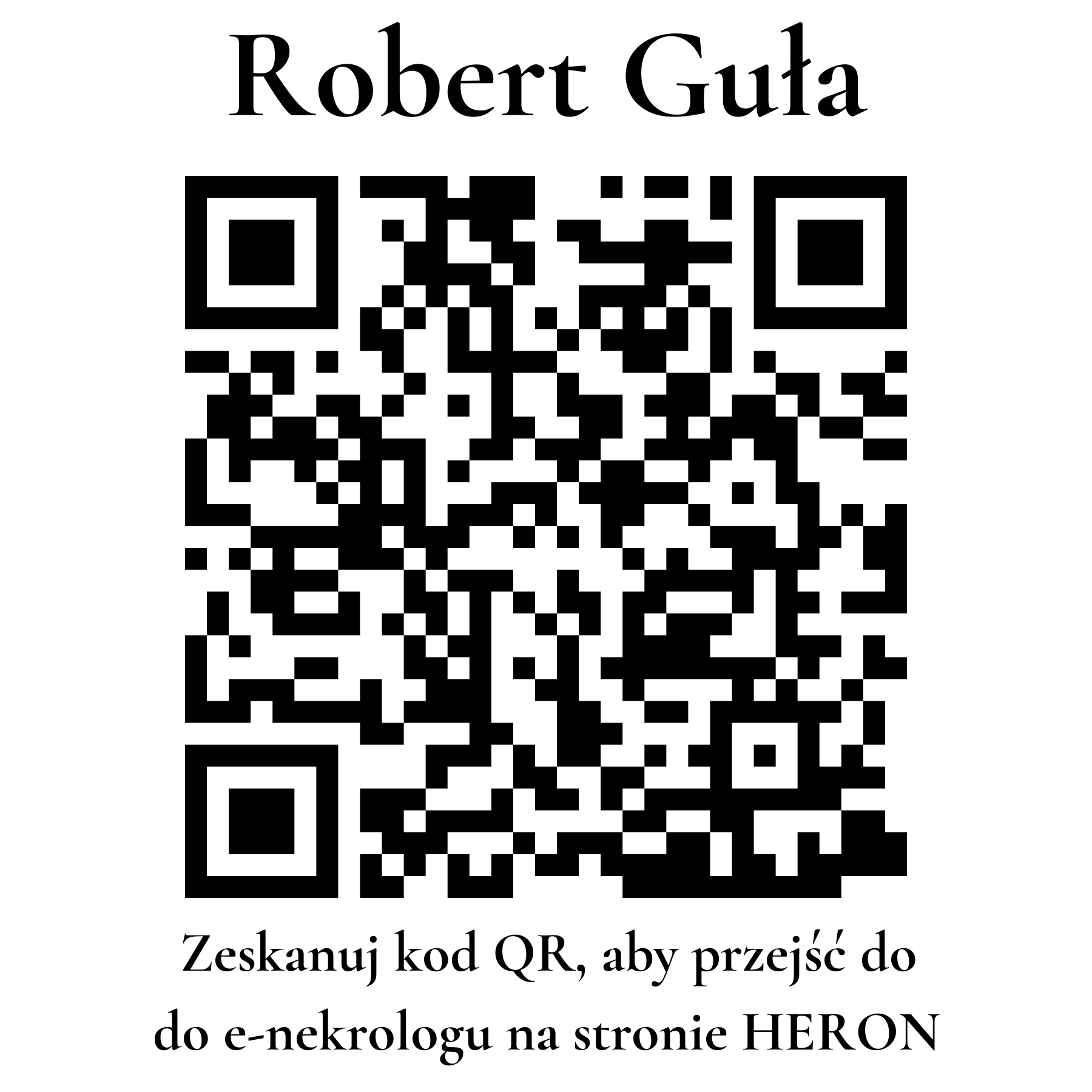 Kod QR do nekrologu Robert Guła