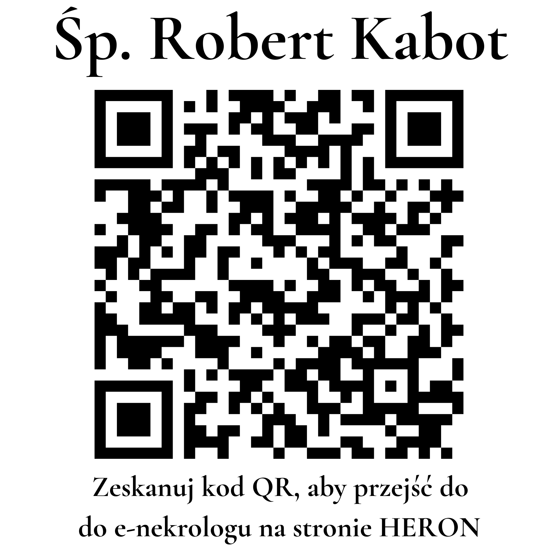 Kod QR do nekrologu Robert Kabot