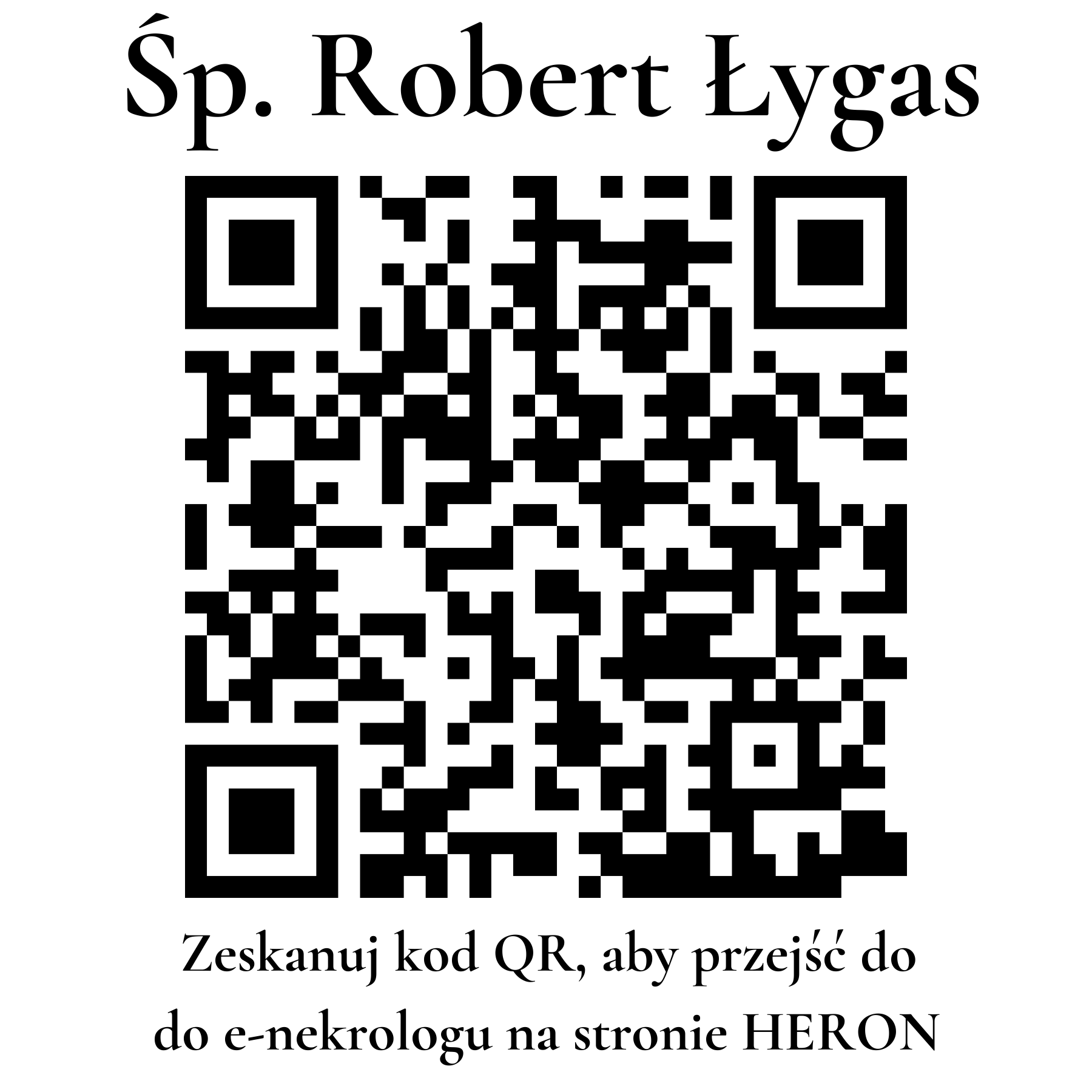 Kod QR do nekrologu Robert Łygas