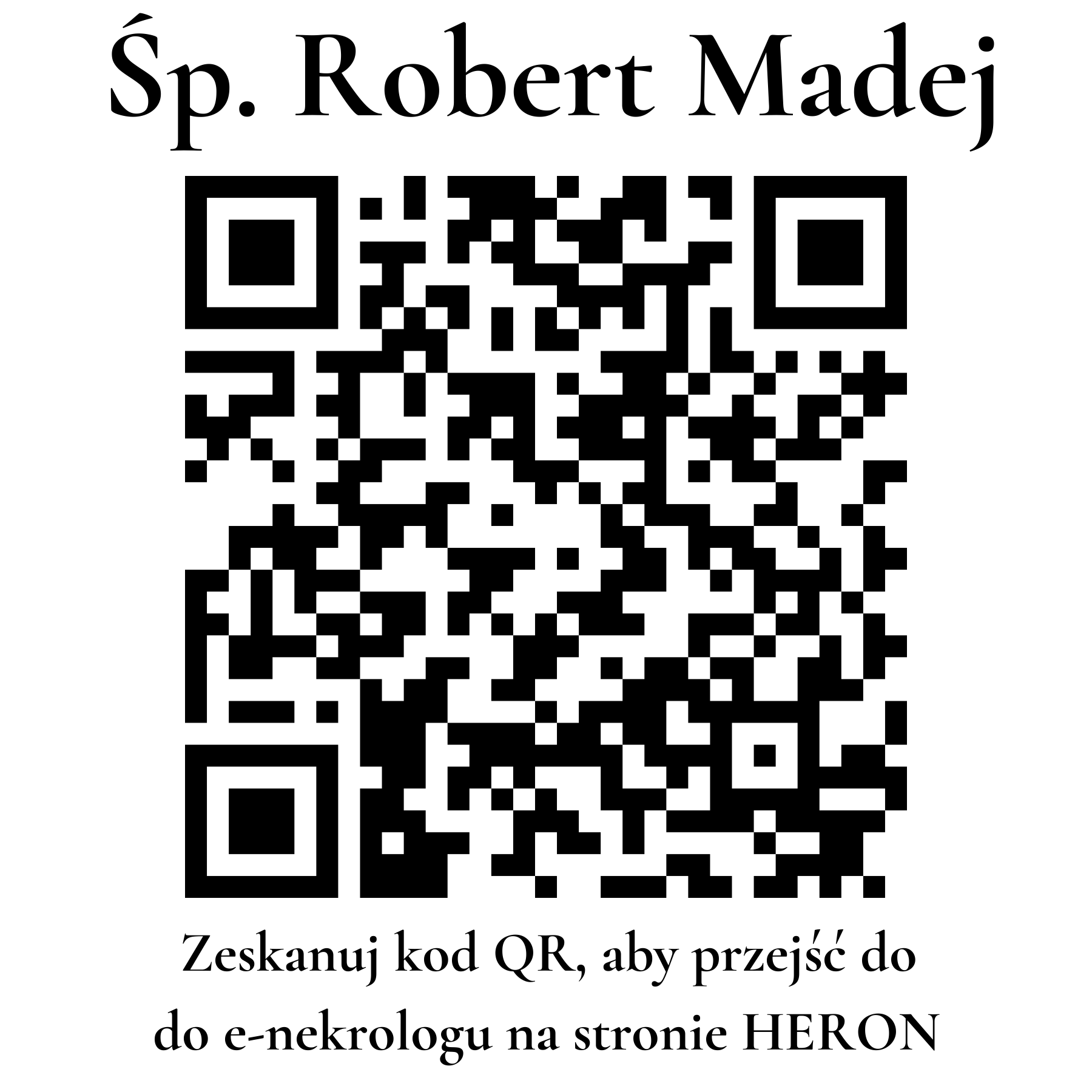 Kod QR do nekrologu Robert Madej Kod QR do nekrologu Robert Madej