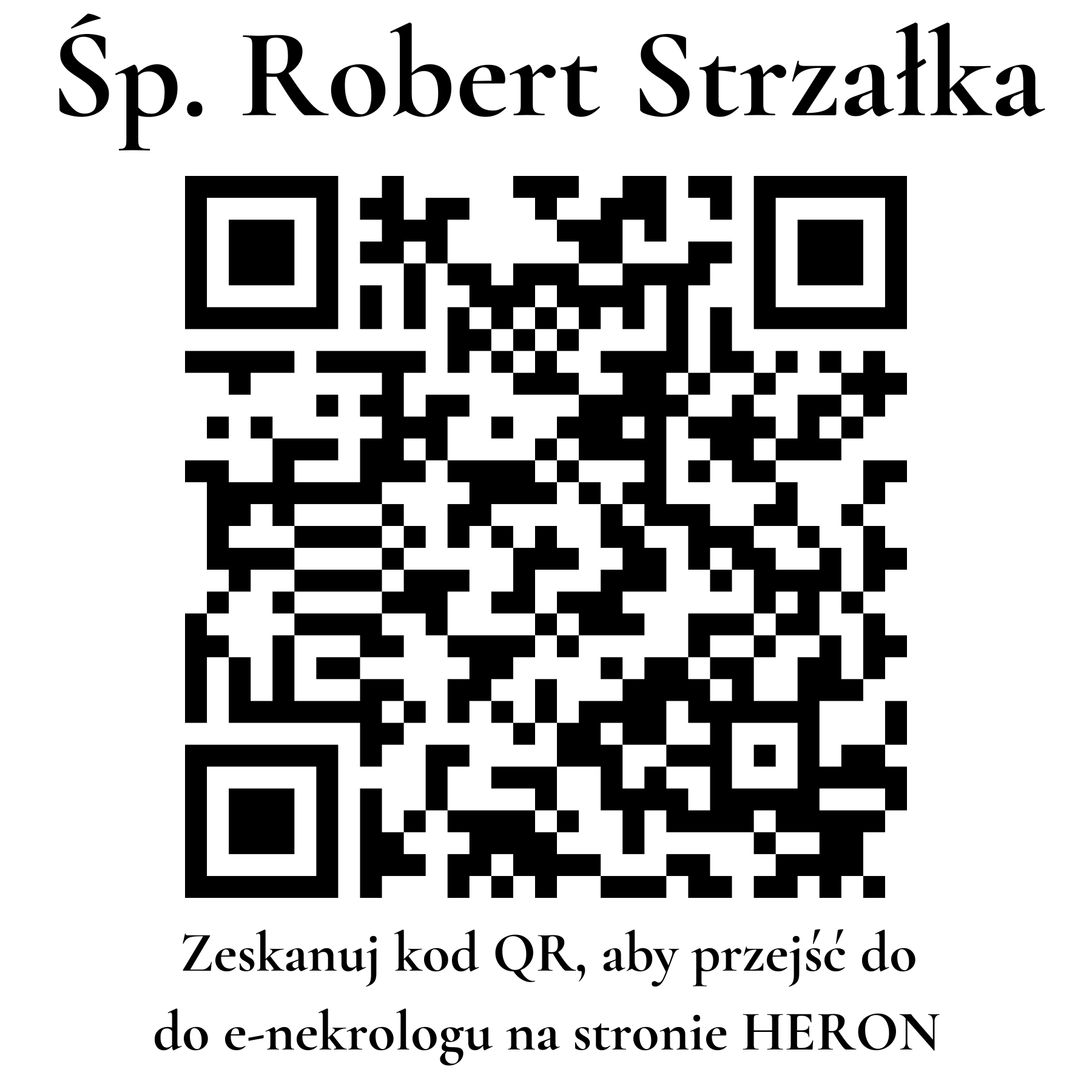 Kod QR do nekrologu Robert Strzałka