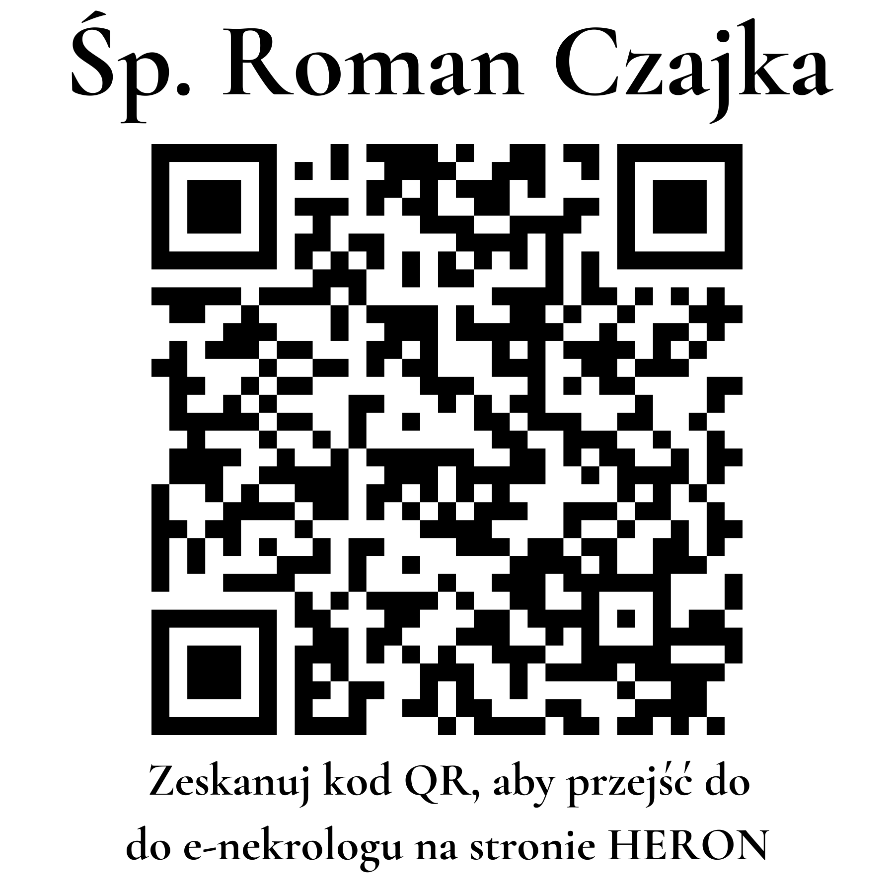 Kod QR do nekrologu Roman Czajka