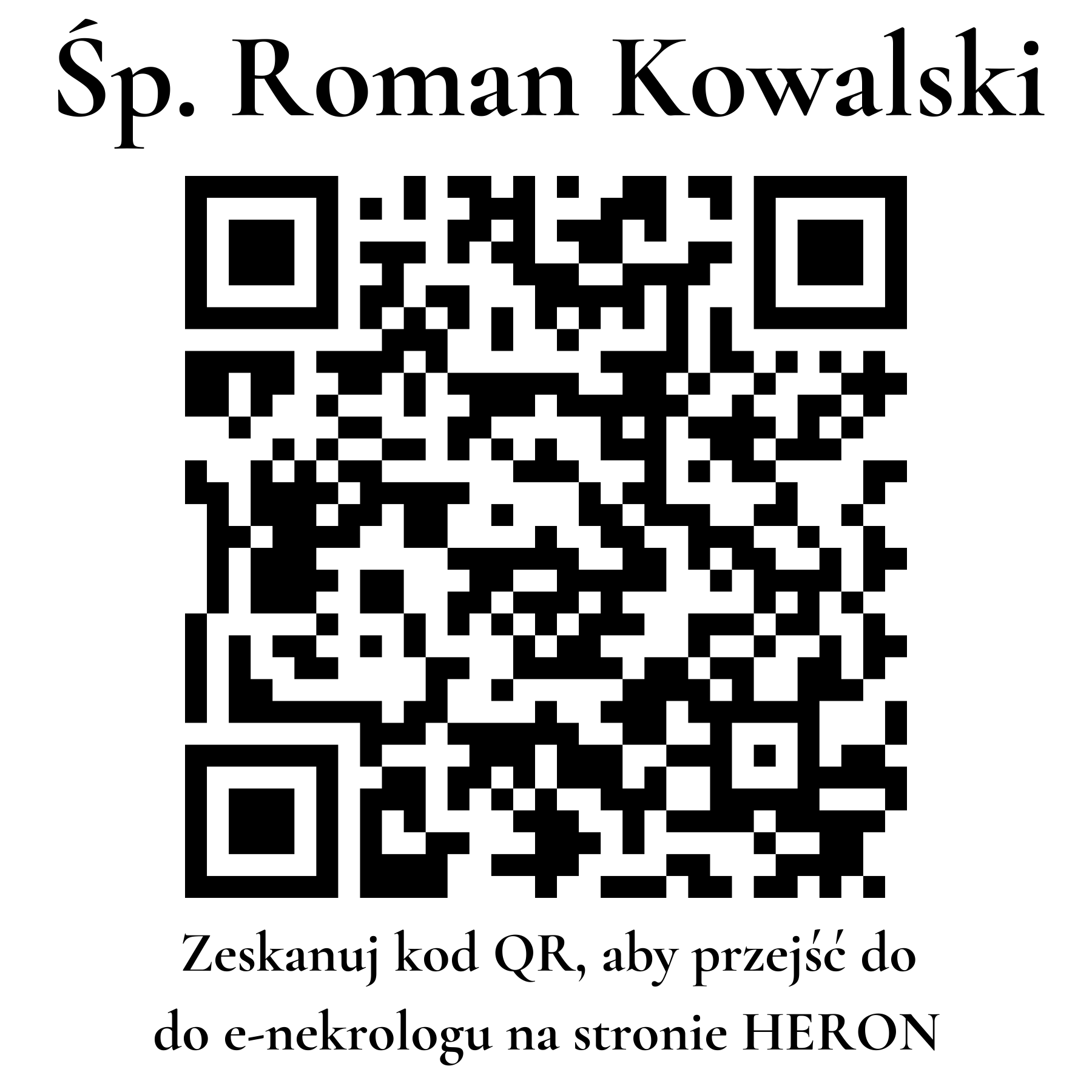 Kod QR do nekrologu Roman Kowalski