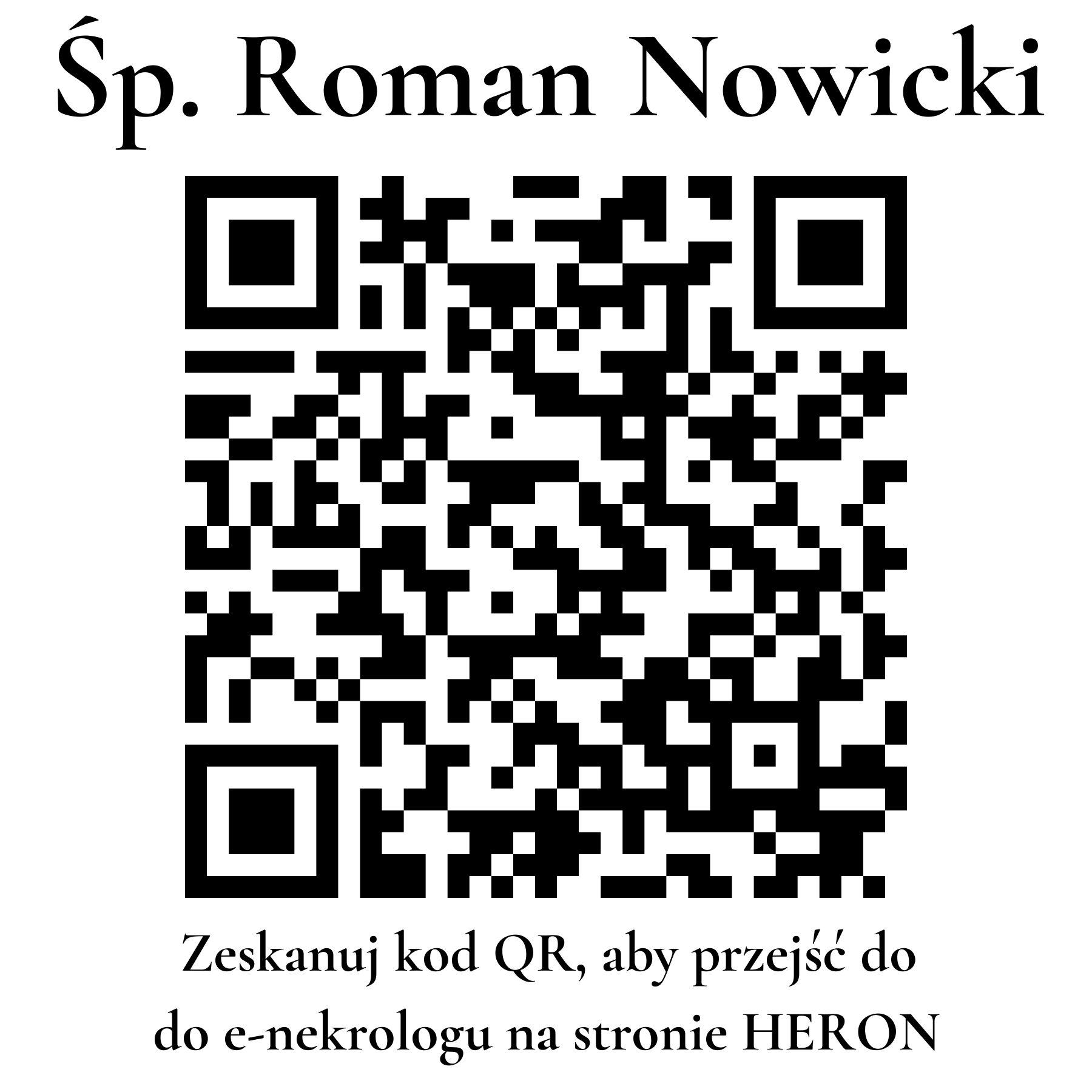 Kod QR do nekrologu Roman Nowicki