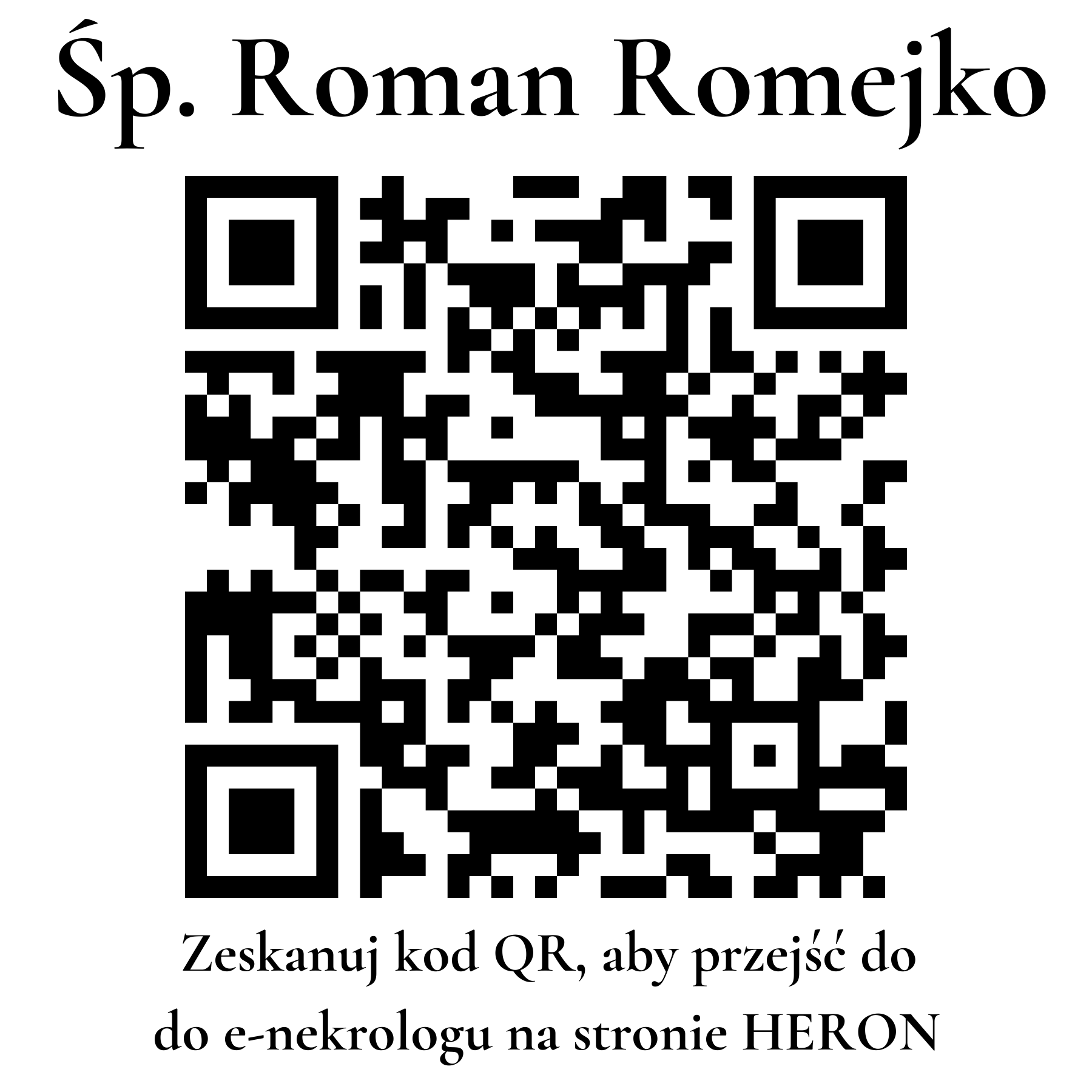 Kod QR do nekrologu Roman Romejko
