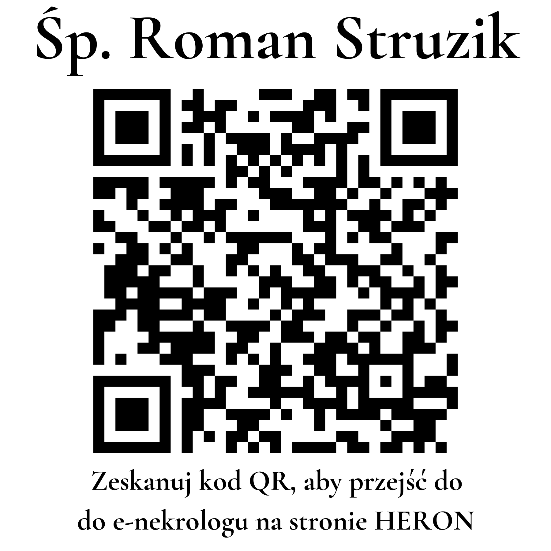 Kod QR do nekrologu Roman Struzik