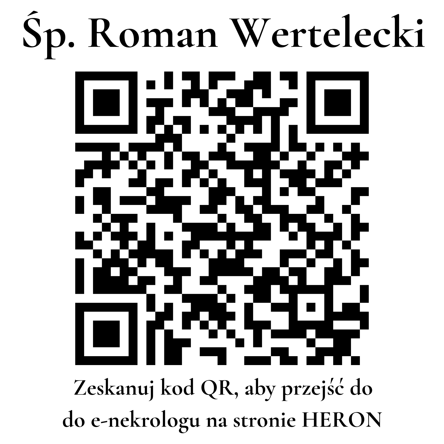 Kod QR do nekrologu Roman Wertelecki Kod QR do nekrologu Roman Wertelecki