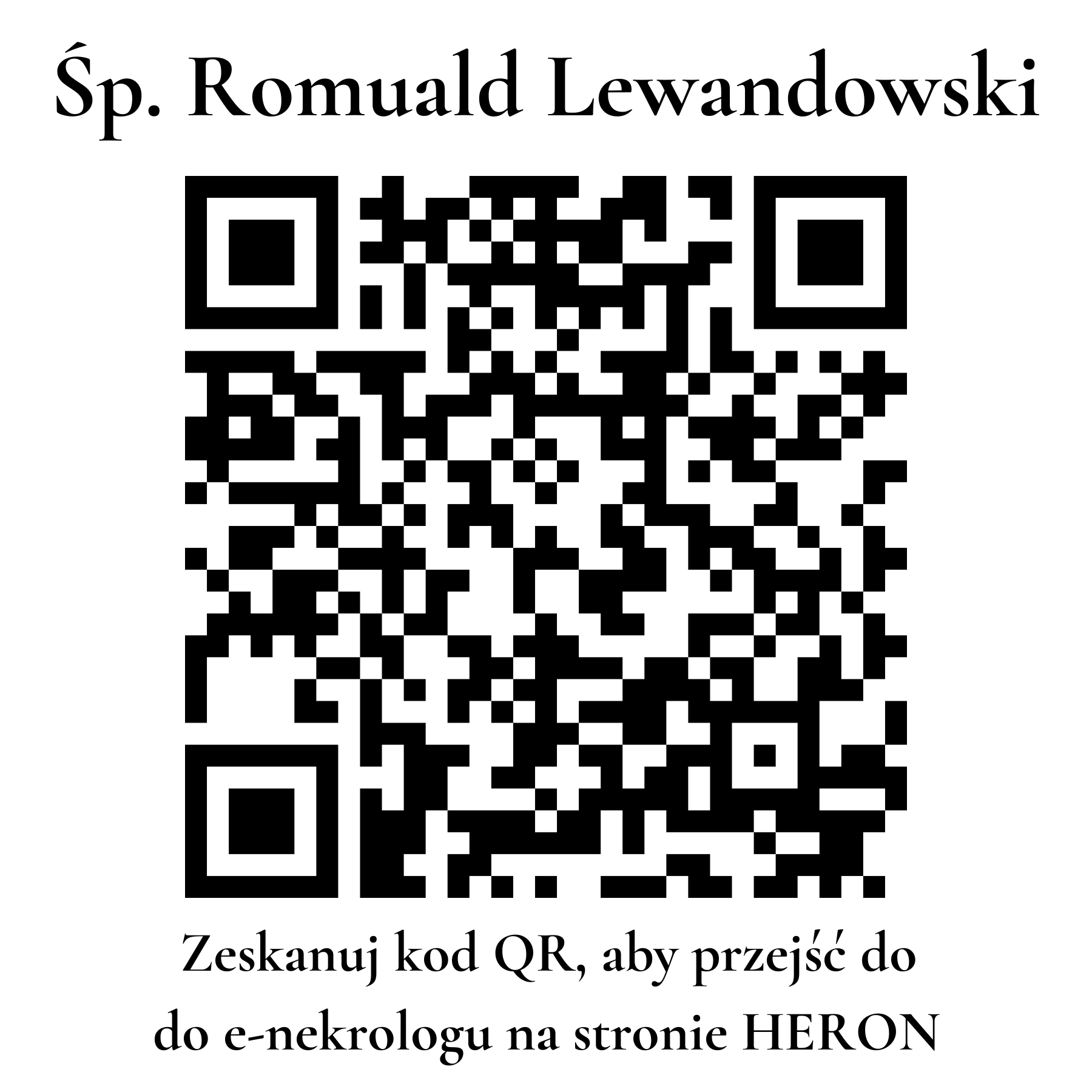 Kod QR do nekrologu Romuald Lewandowski Kod QR do nekrologu Romuald Lewandowski