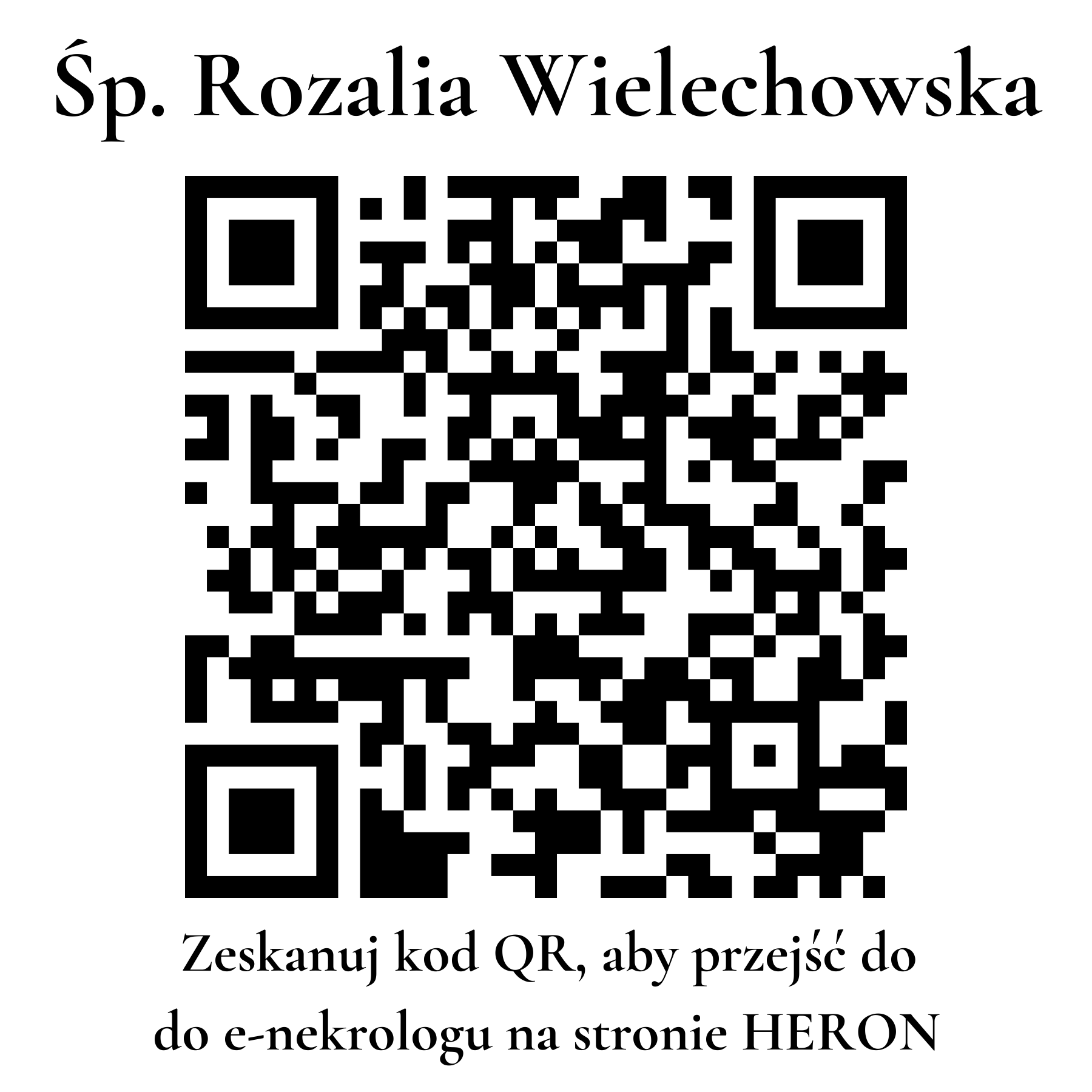 Kod QR do nekrologu Rozalia Wielechowska Kod QR do nekrologu Rozalia Wielechowska