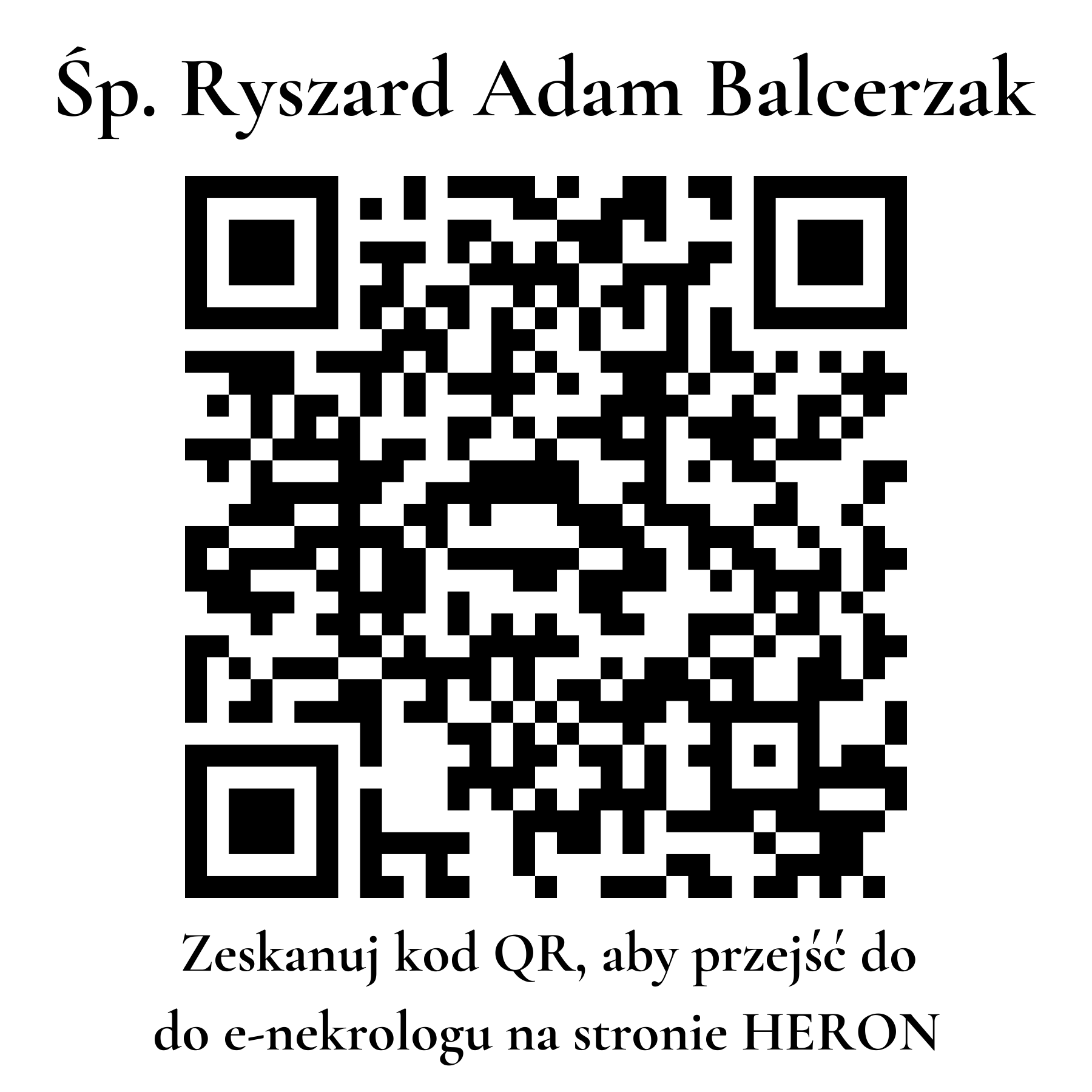 Kod QR do nekrologu Ryszard Adam Balcerzak