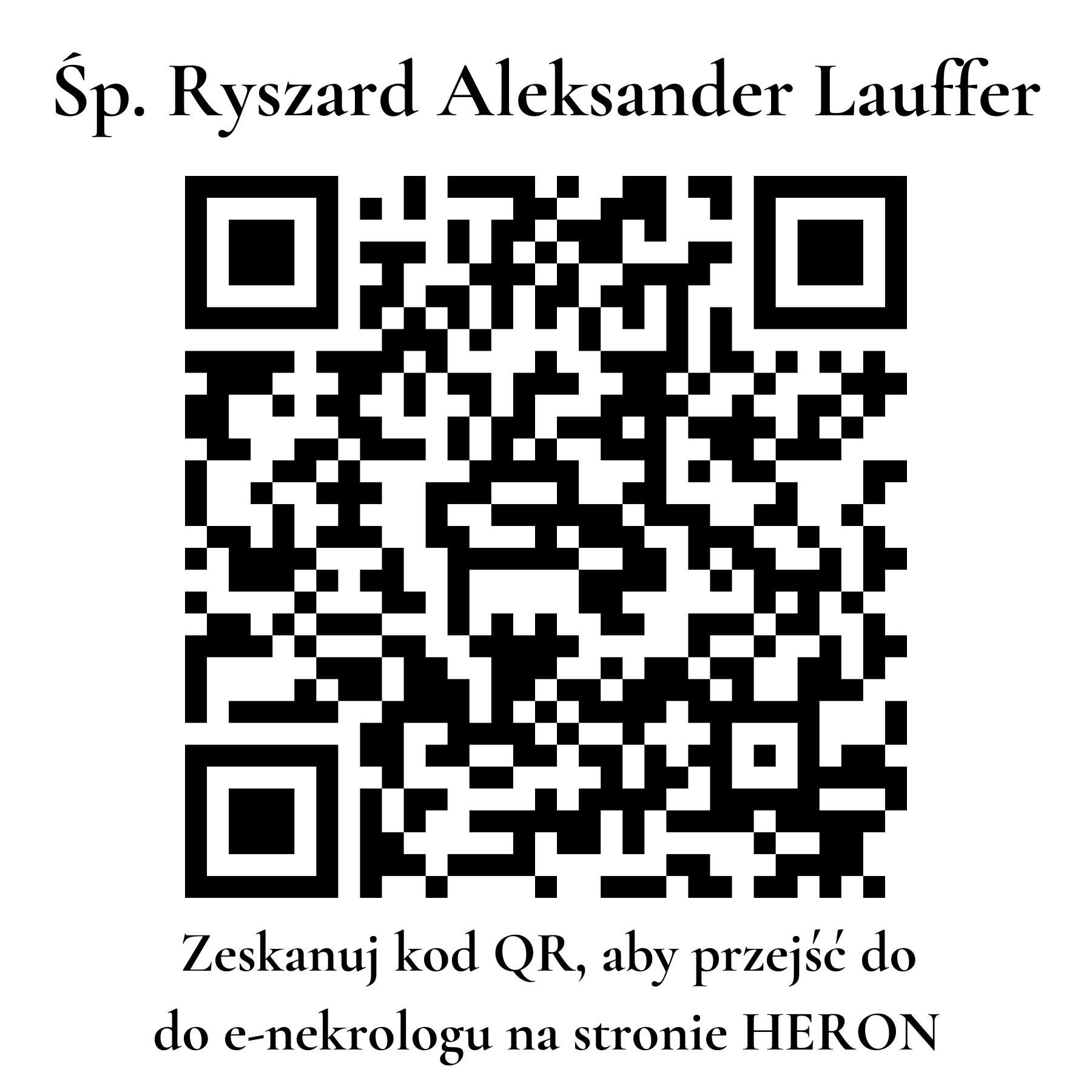 Kod QR do nekrologu Ryszard Aleksander Lauffer
