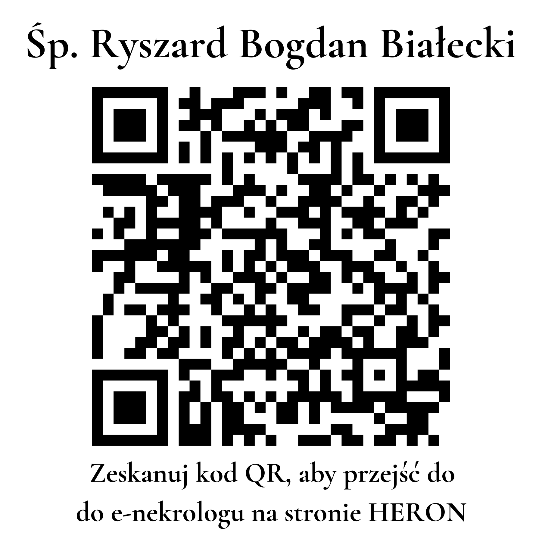 Kod QR do nekrologu Ryszard Bogdan Białecki Kod QR do nekrologu Ryszard Bogdan Białecki
