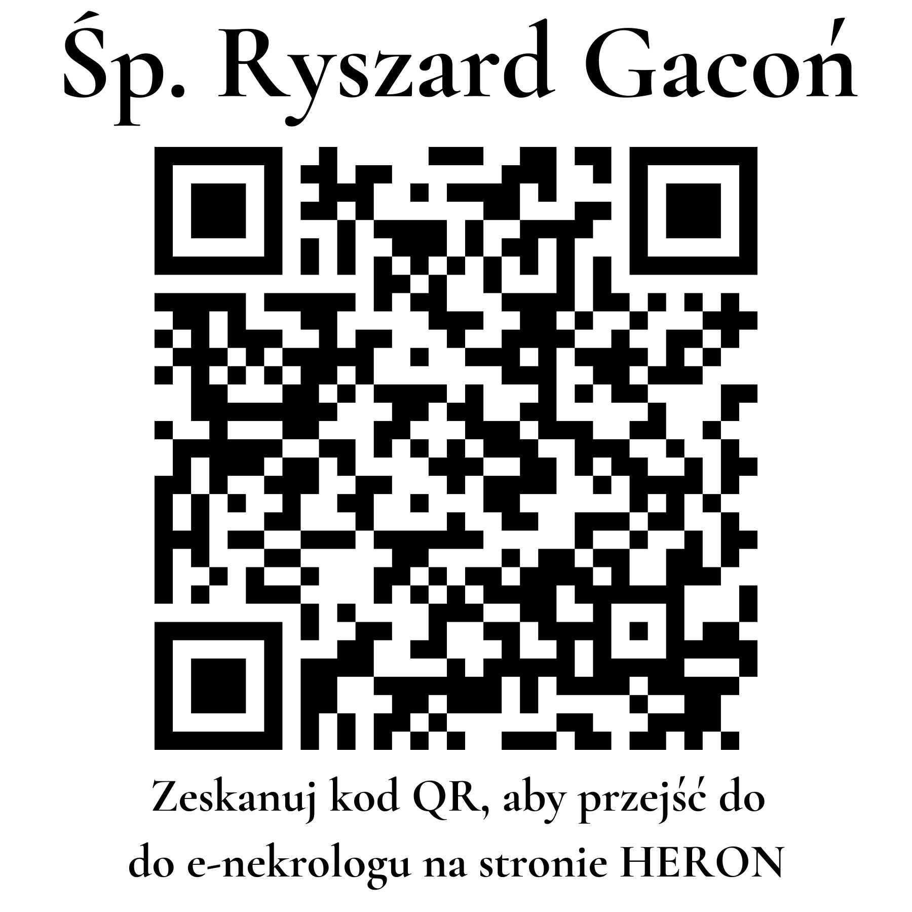 Kod QR do nekrologu Ryszard Gacoń