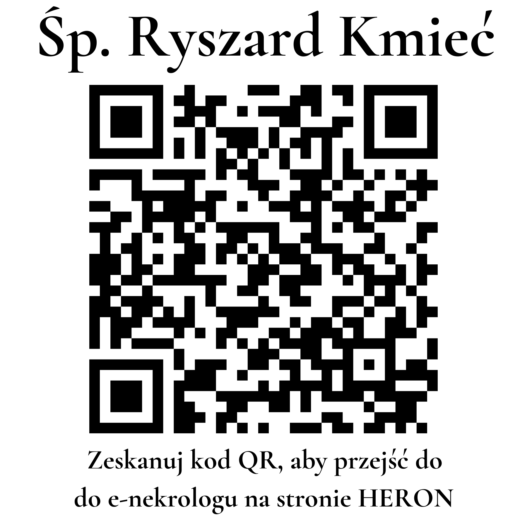 Kod QR do nekrologu Ryszard Kmieć