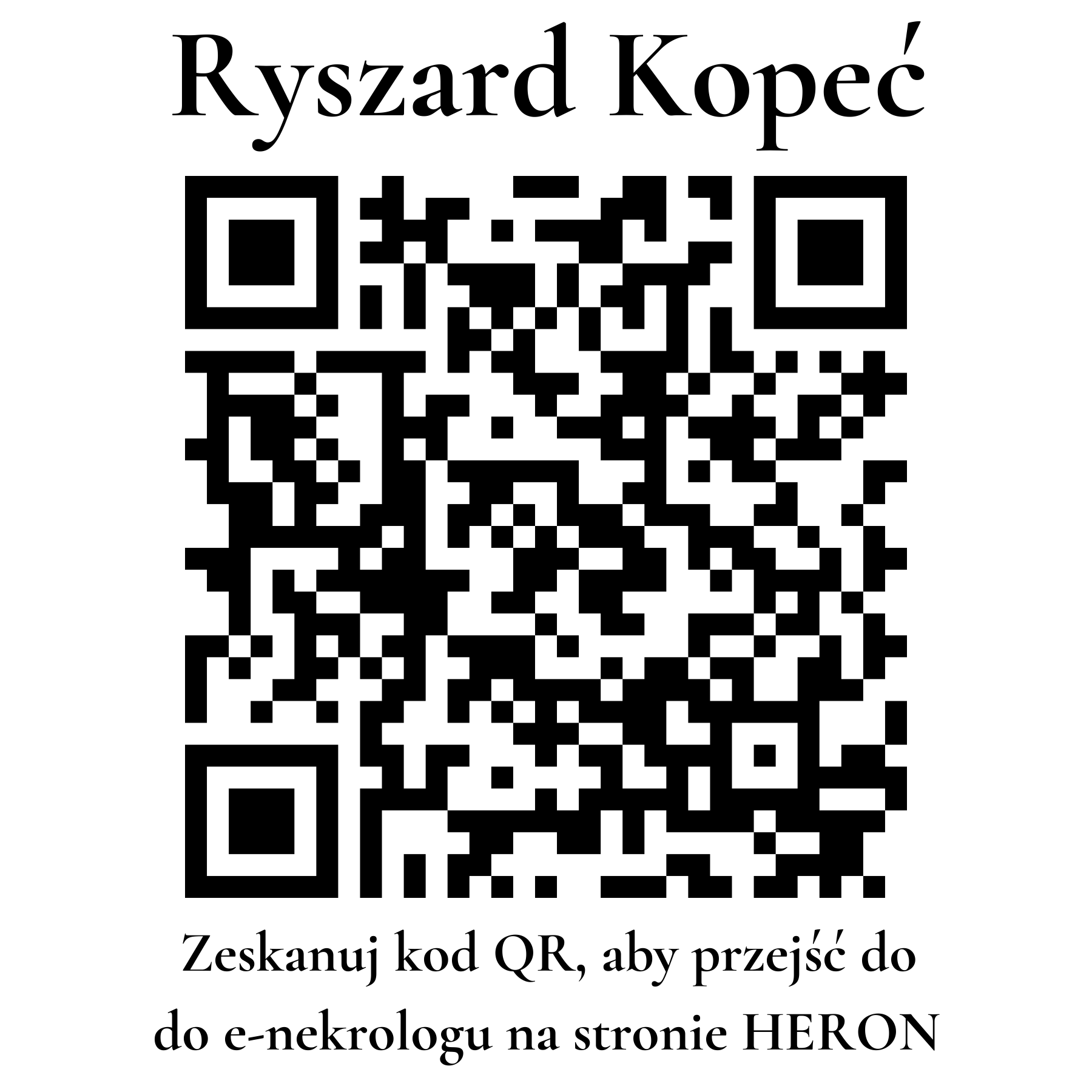 Kod QR do nekrologu Ryszard Kopeć